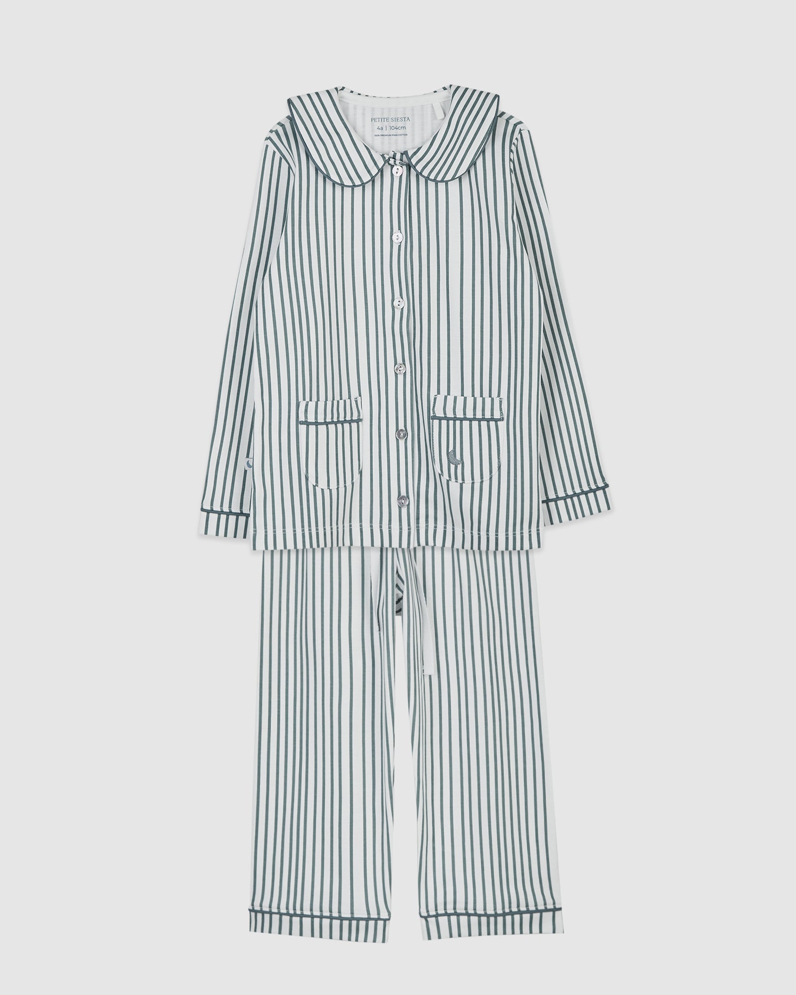 Pyjama chemise à rayures bleu foncé pour enfant