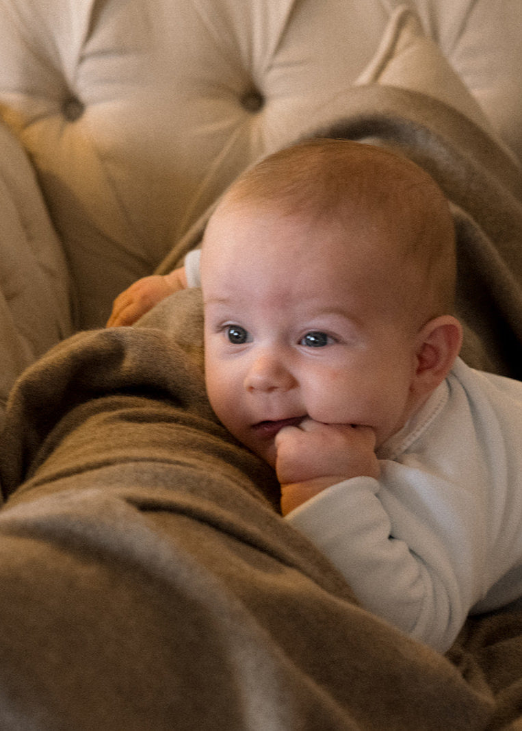 Couverture en bébé alpaga beige beige