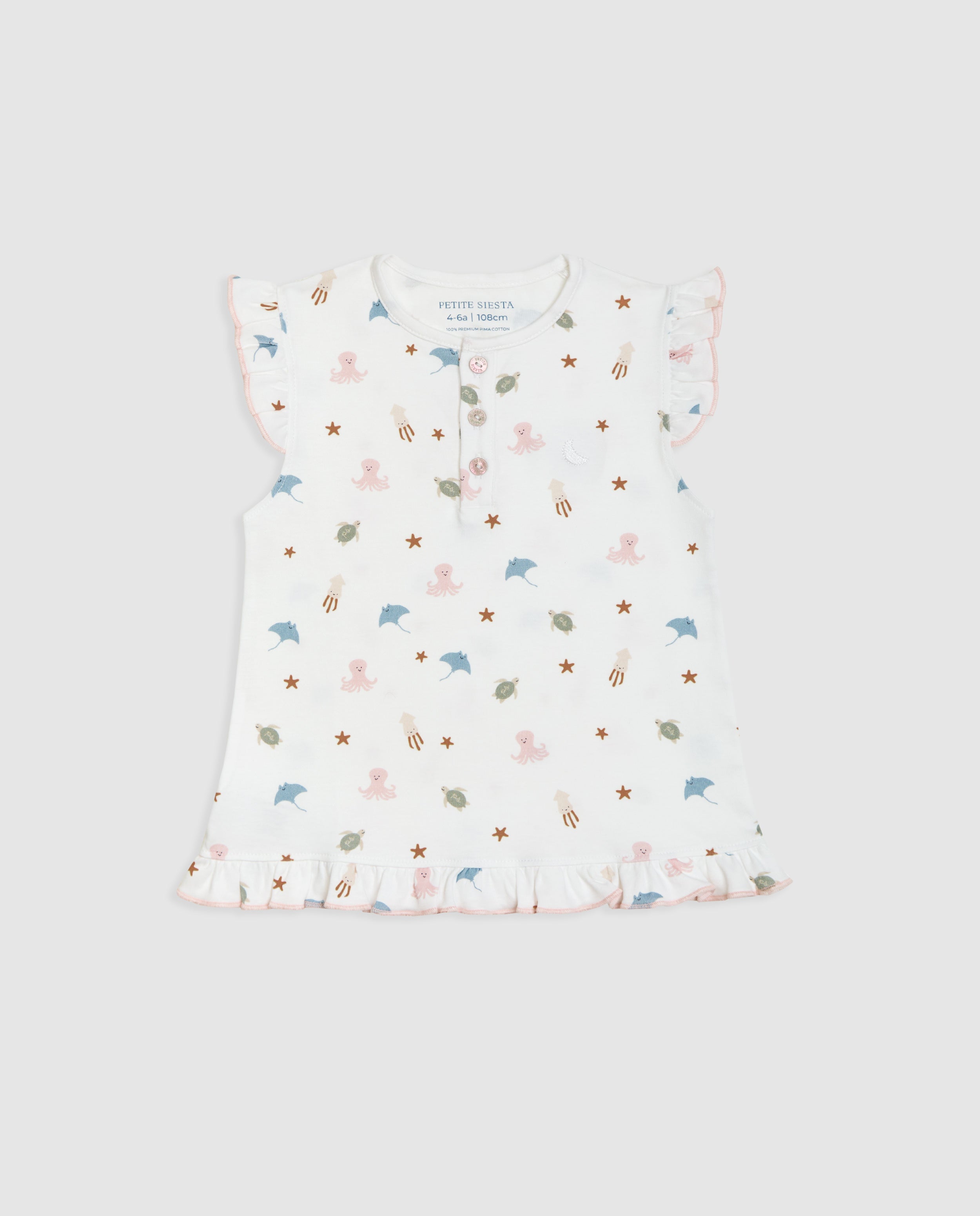 Kids Ocean Ruffle Short Pajamas
