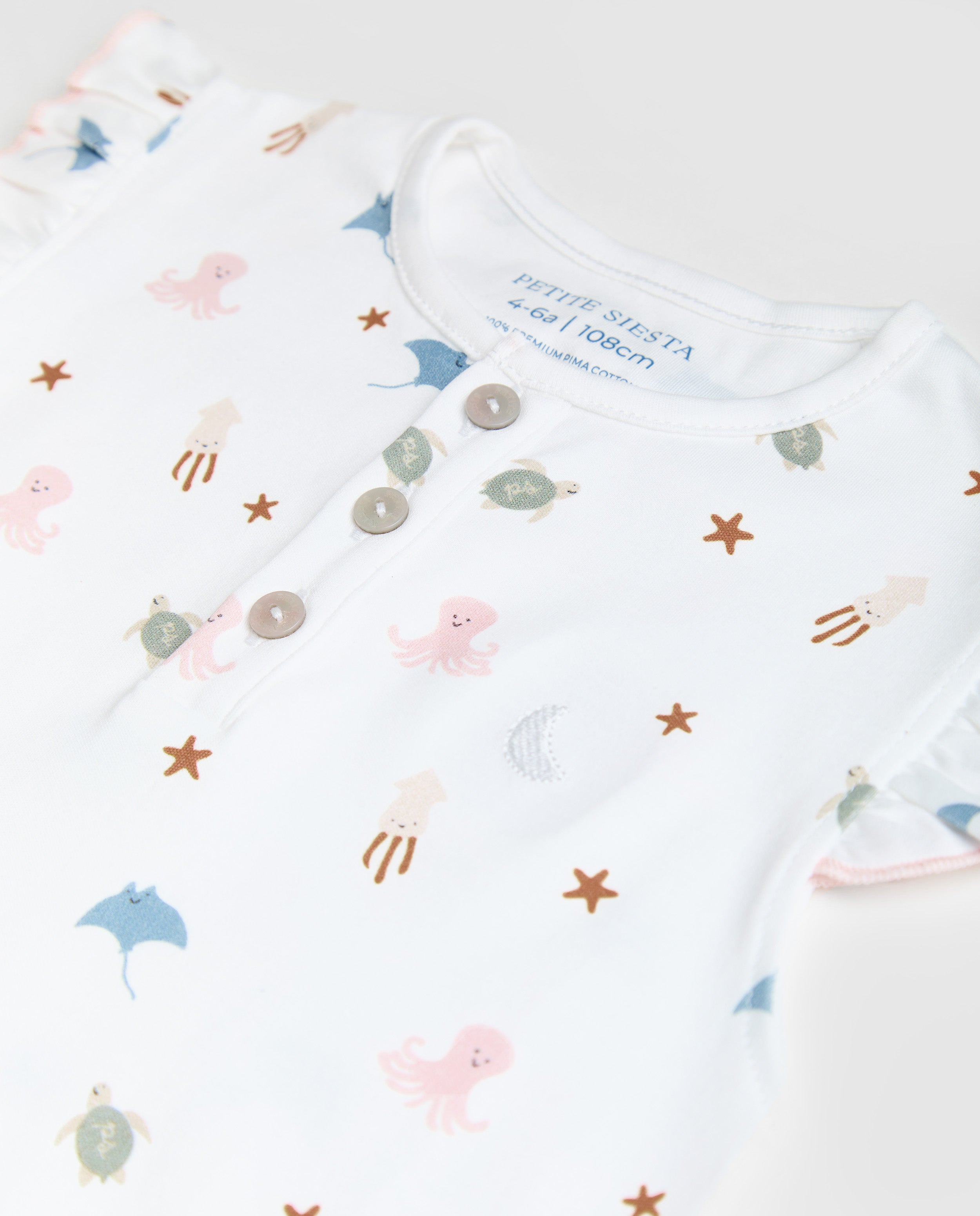 Kids Ocean Ruffle Short Pajamas