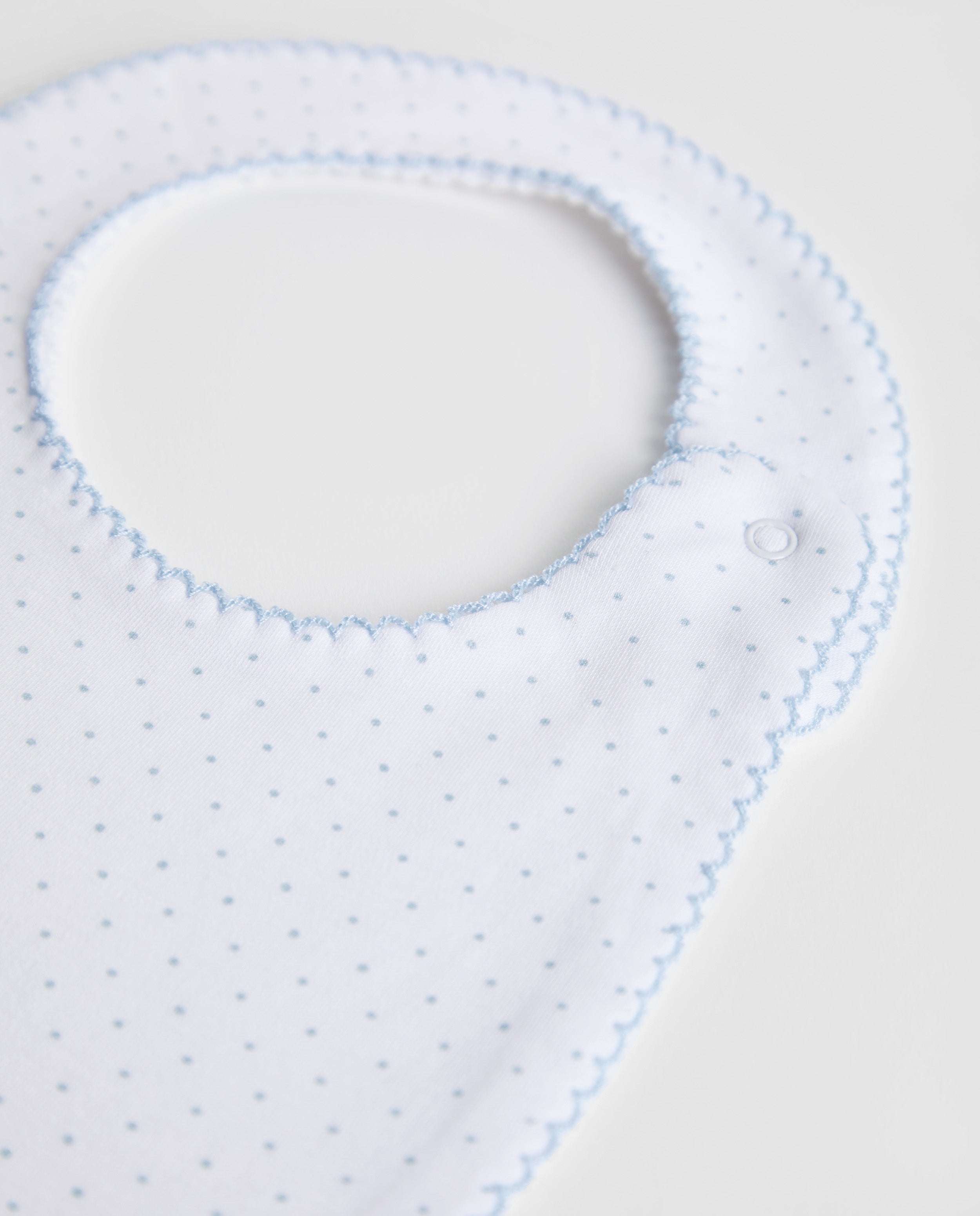 Bavoir à pois bleus