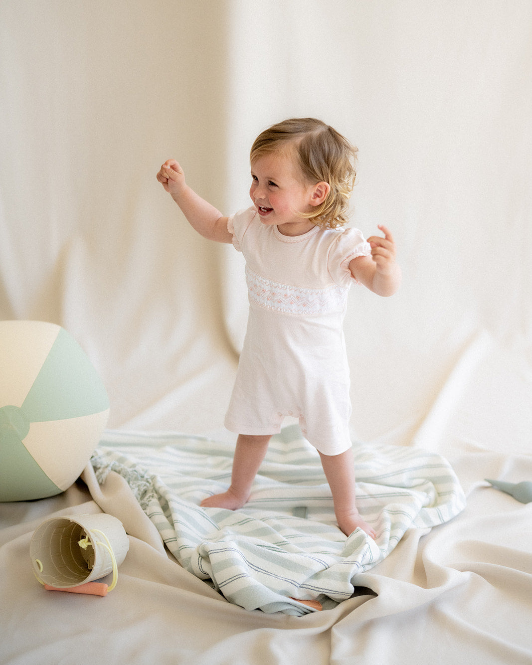 Pijama Bebé Smock Rosa Corto