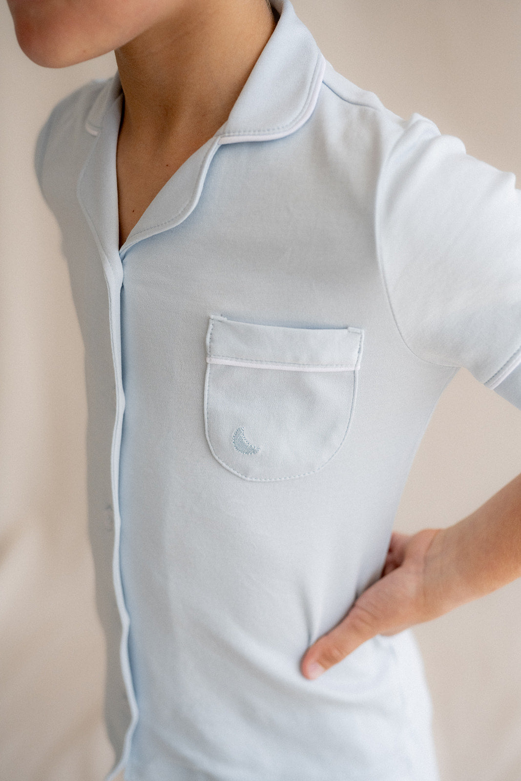 Pyjama chemise courte bleu pour enfant