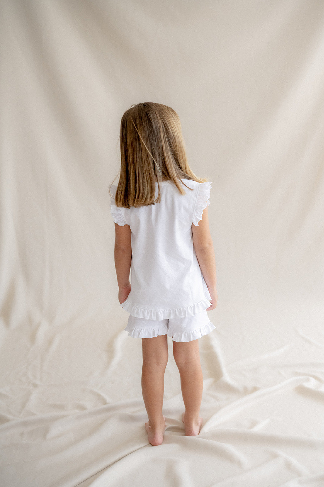 Pijama Kids Volantes Tira Bordada Corto