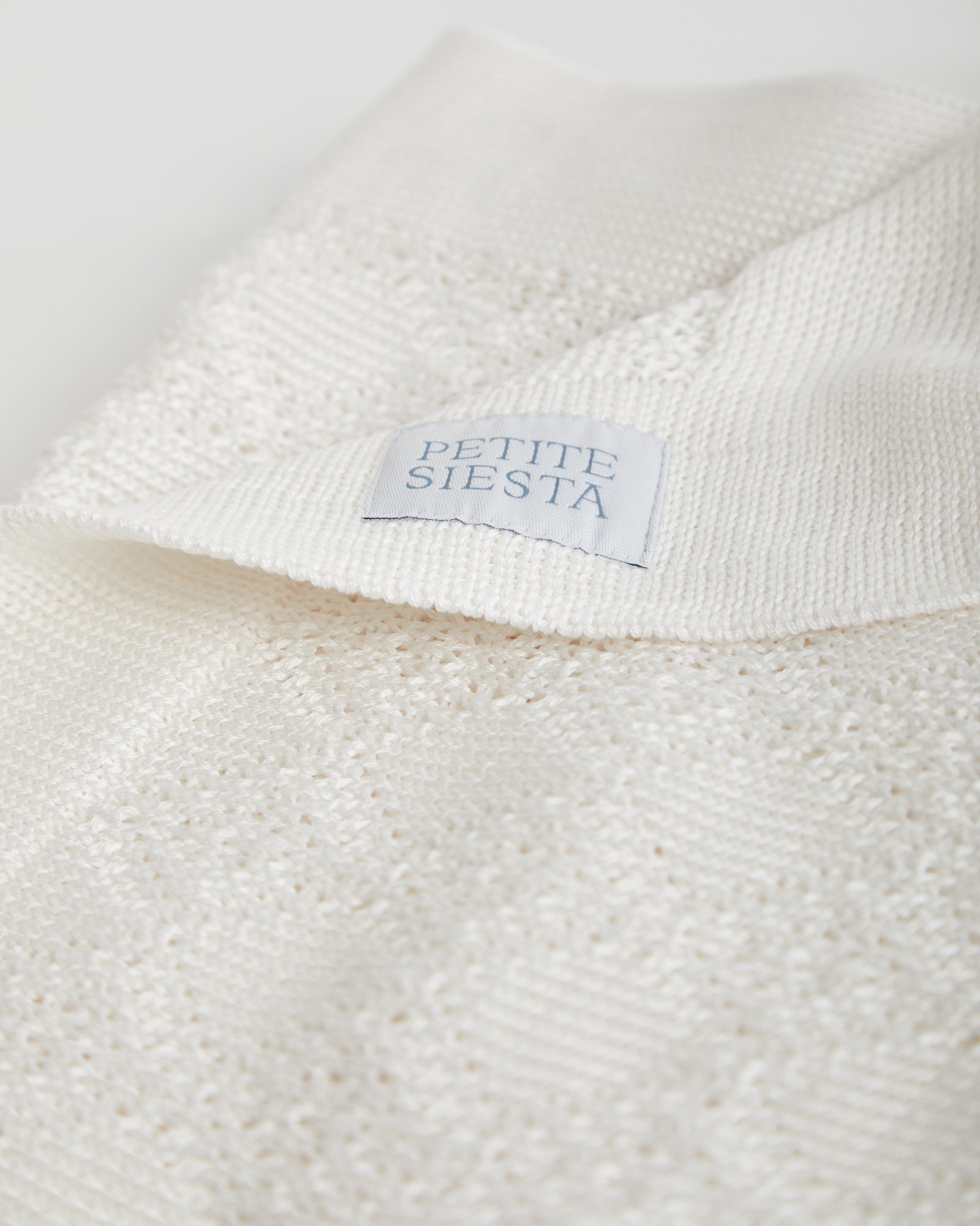 Perlé Cotton Eco White Blanket