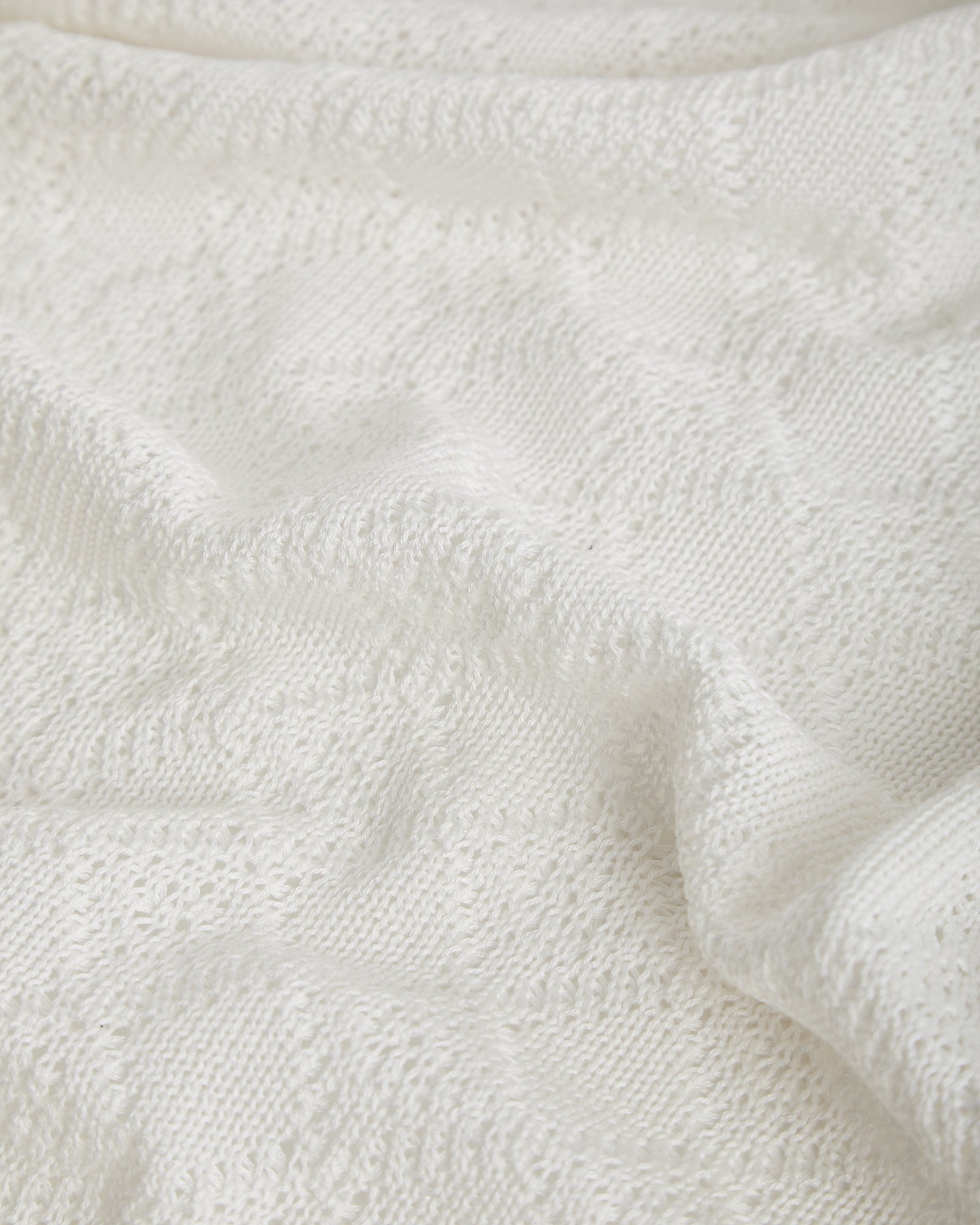 Perlé Cotton Eco White Blanket