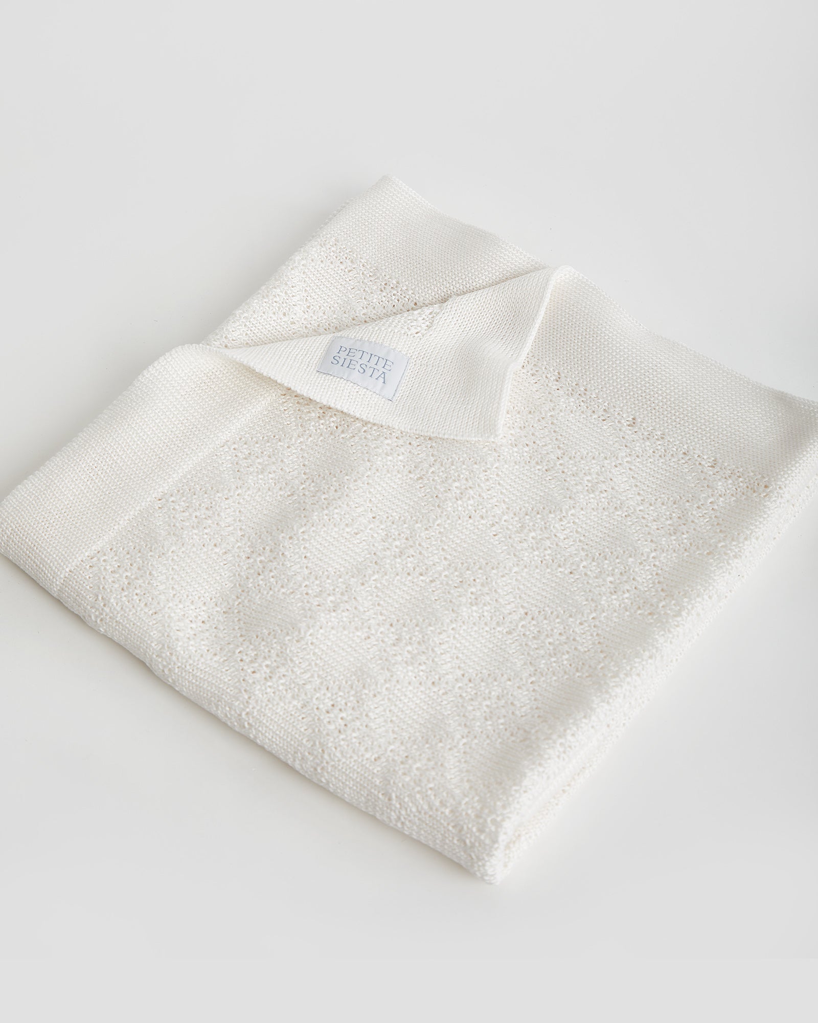 Perlé Cotton Eco White Blanket