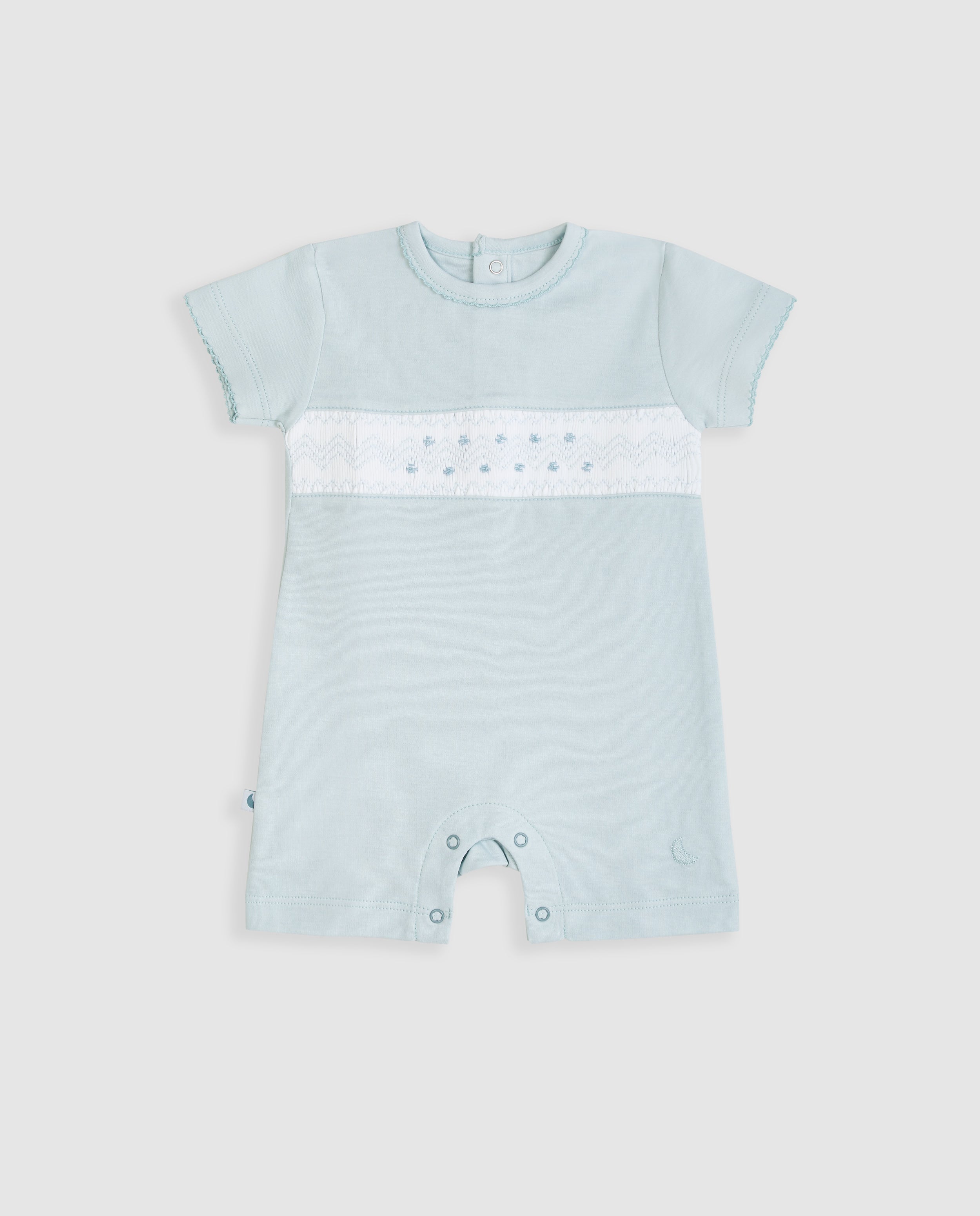 Pyjama bébé bleu court à smocks