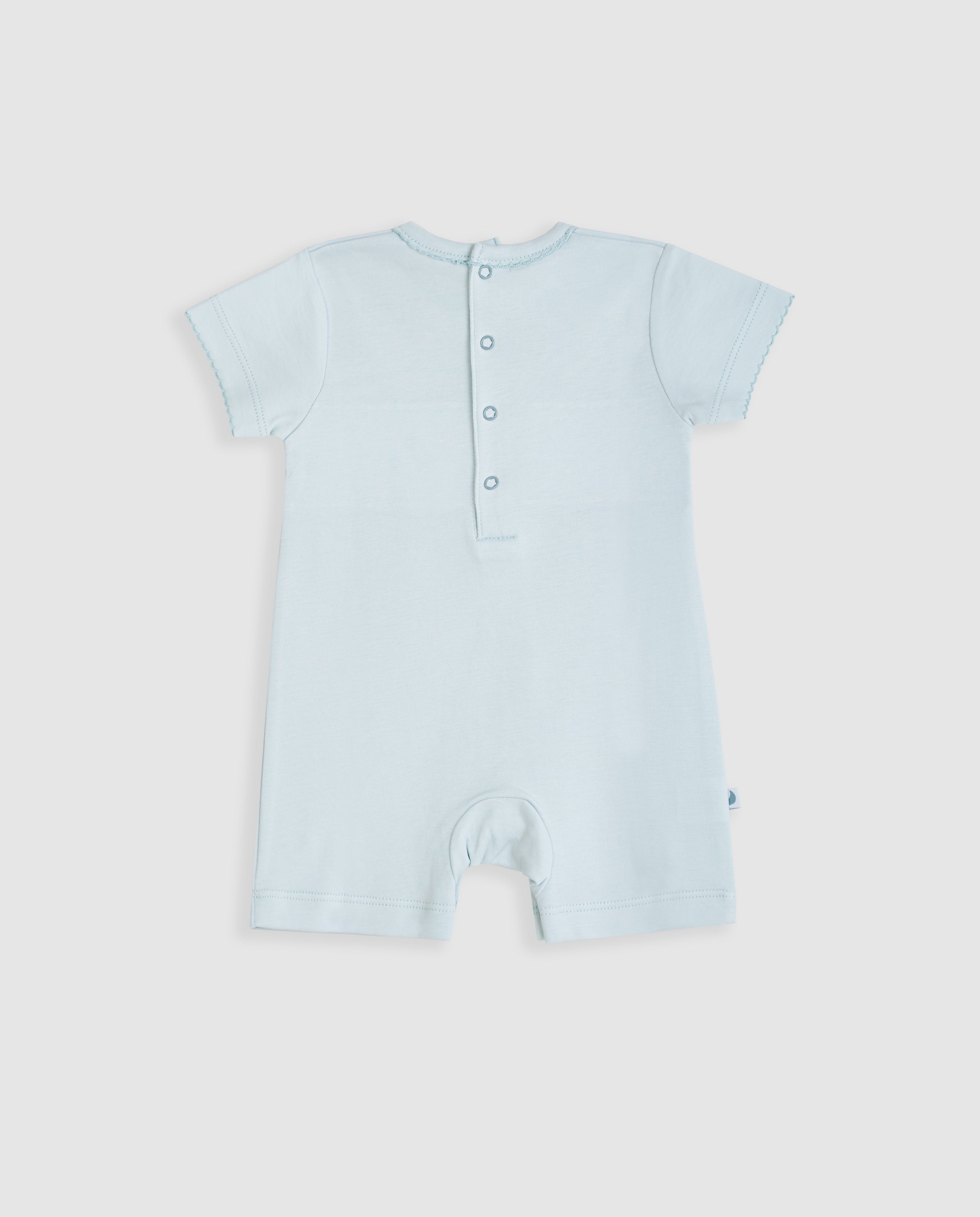 Pyjama bébé bleu court à smocks
