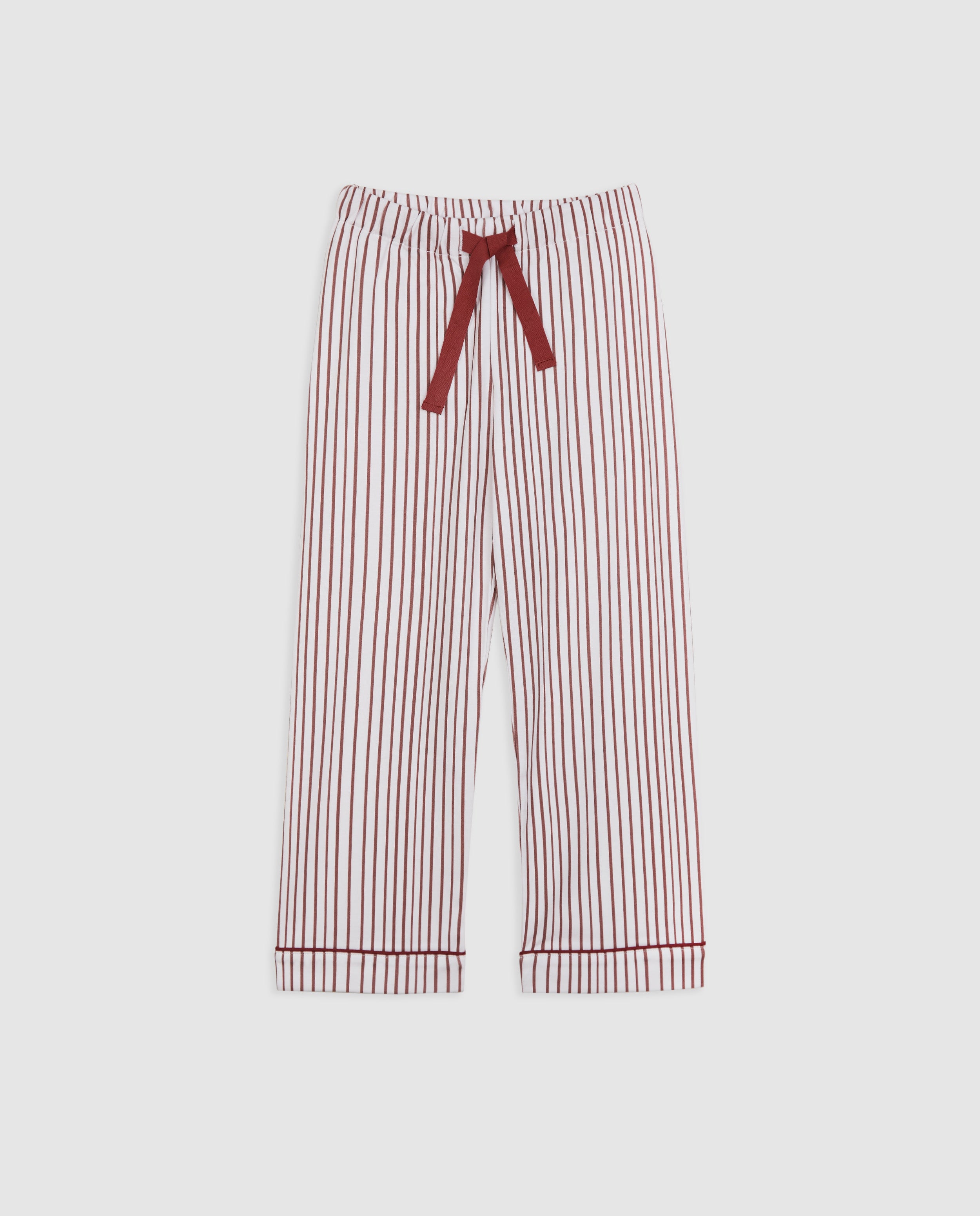 Kids Burgundy Striped Shirt Pyjamas