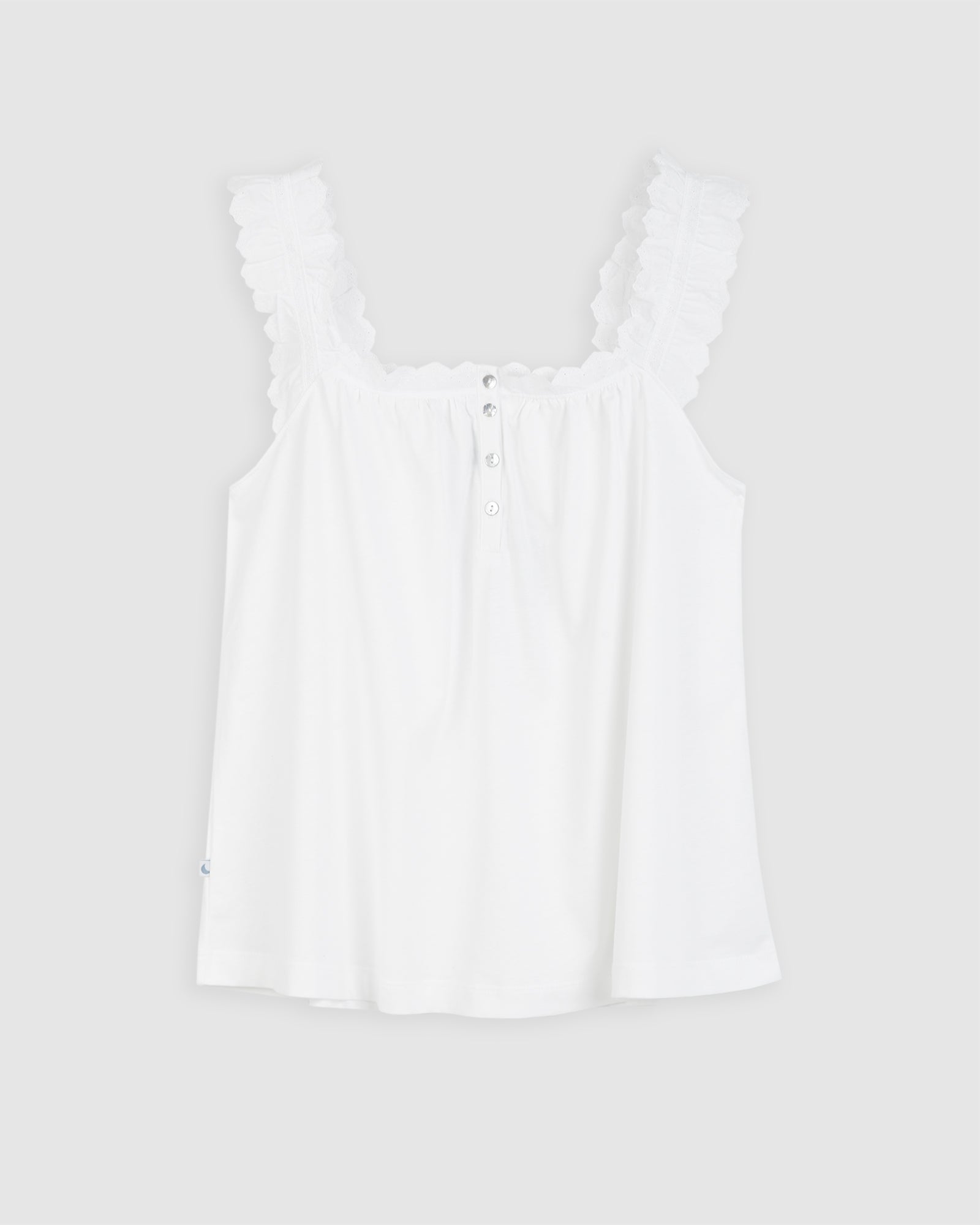 Pijama Mujer Tira Bordada Blanco