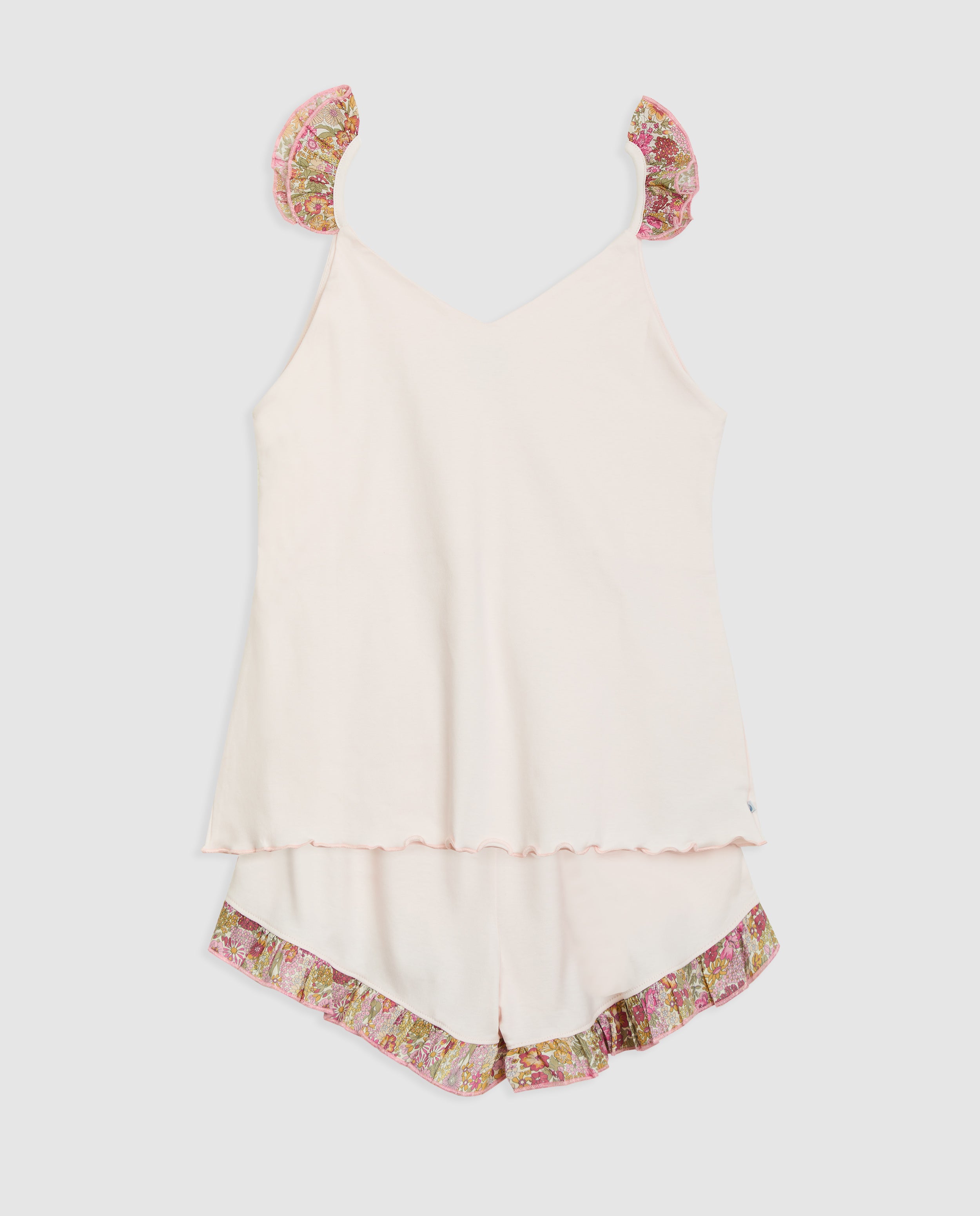 Pyjama court à volants Liberty Annie pour femme