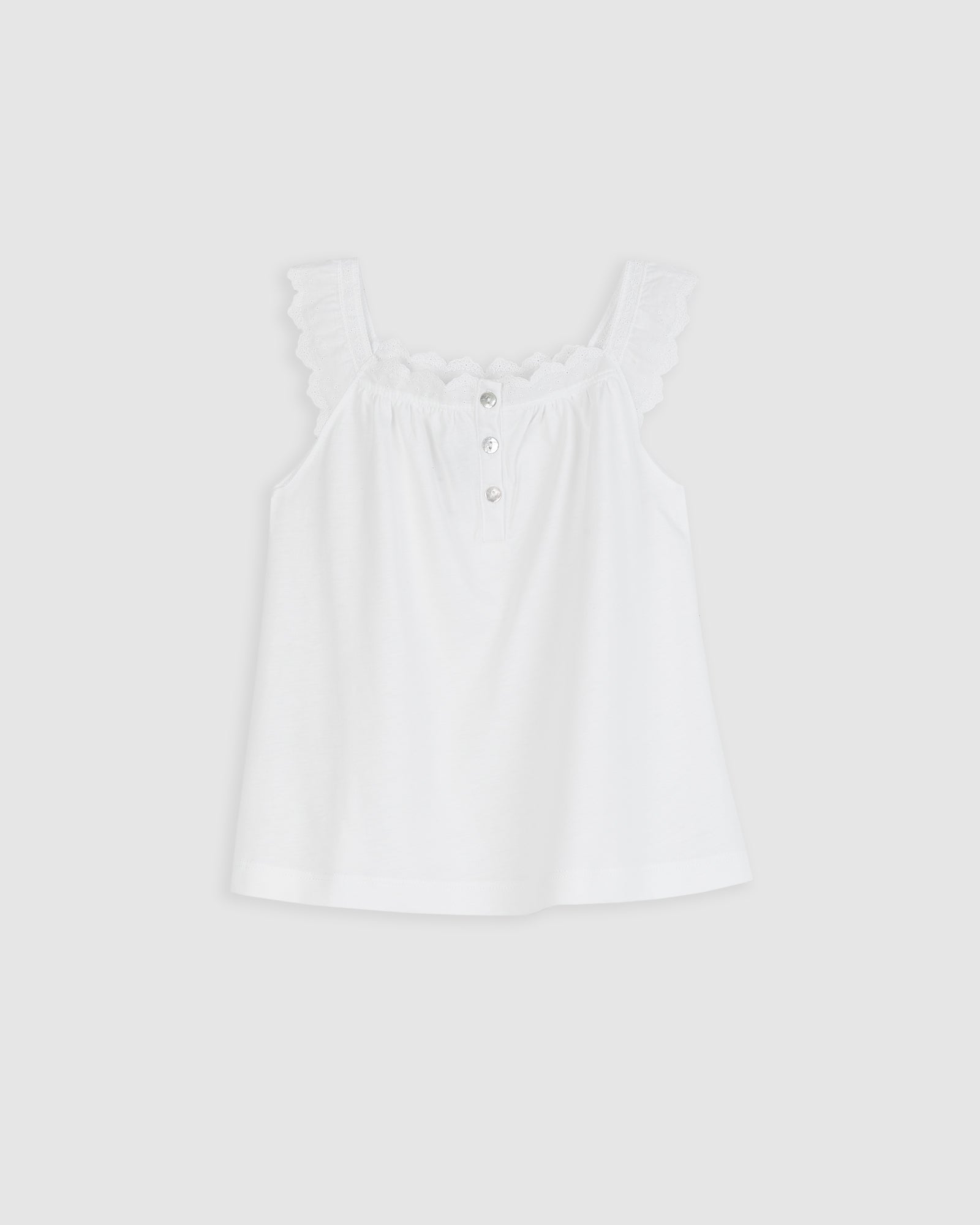 Pyjama enfant blanc à bandes brodées