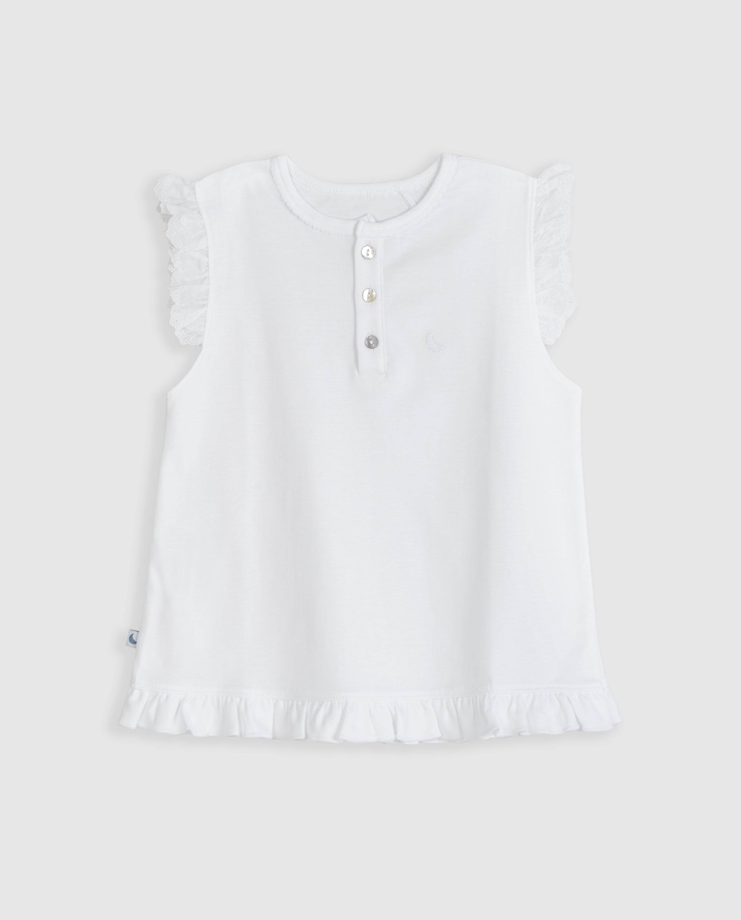 Pijama Kids Volantes Tira Bordada Corto