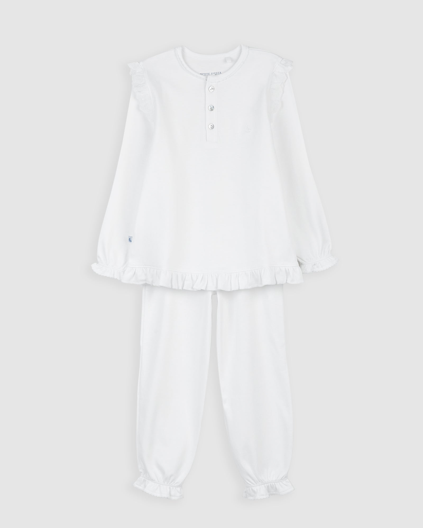 Pyjama enfant à volants et bande brodée