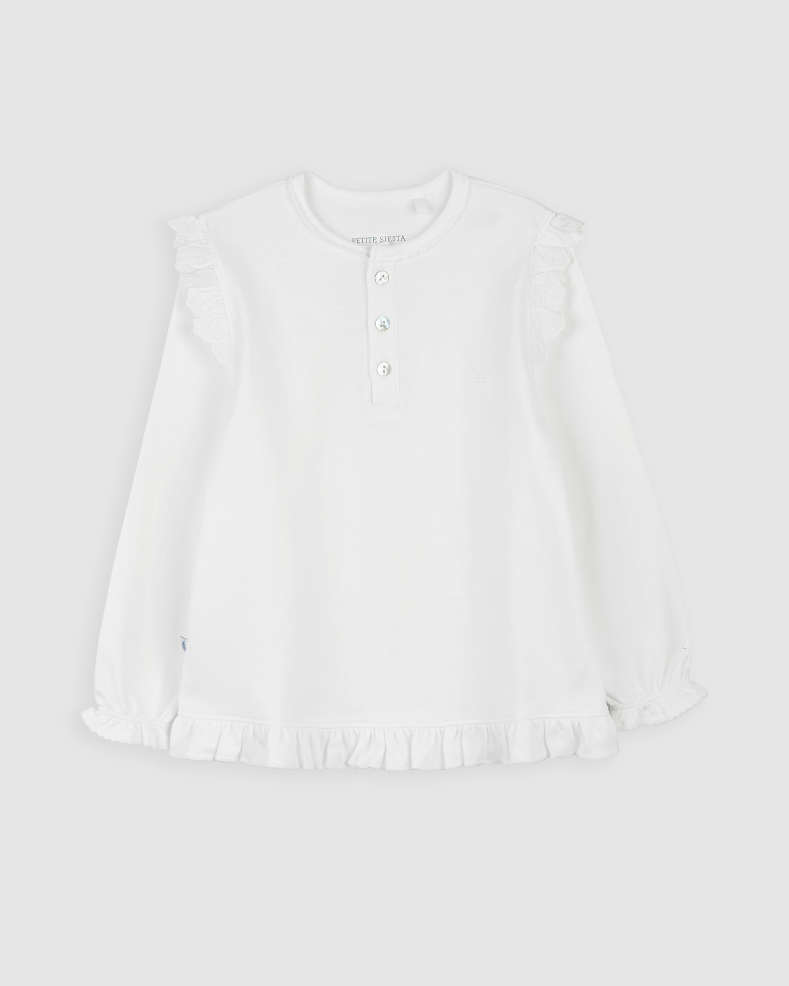 Pyjama enfant à volants et bande brodée