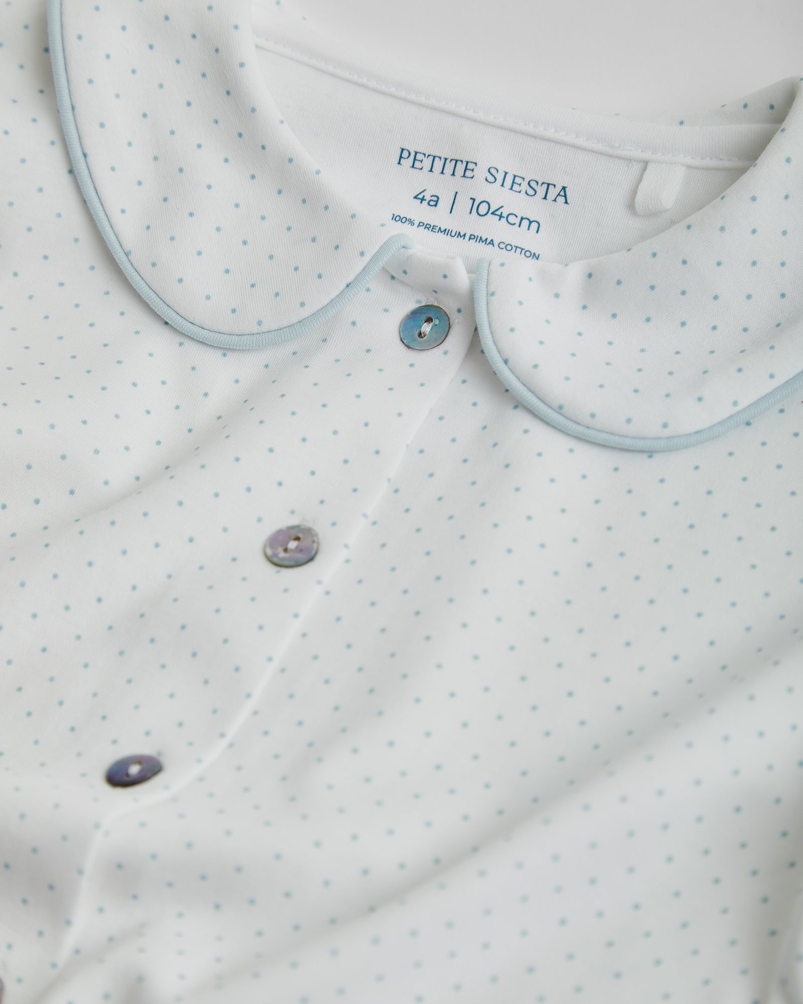 Pyjama chemise à pois bleus pour enfants