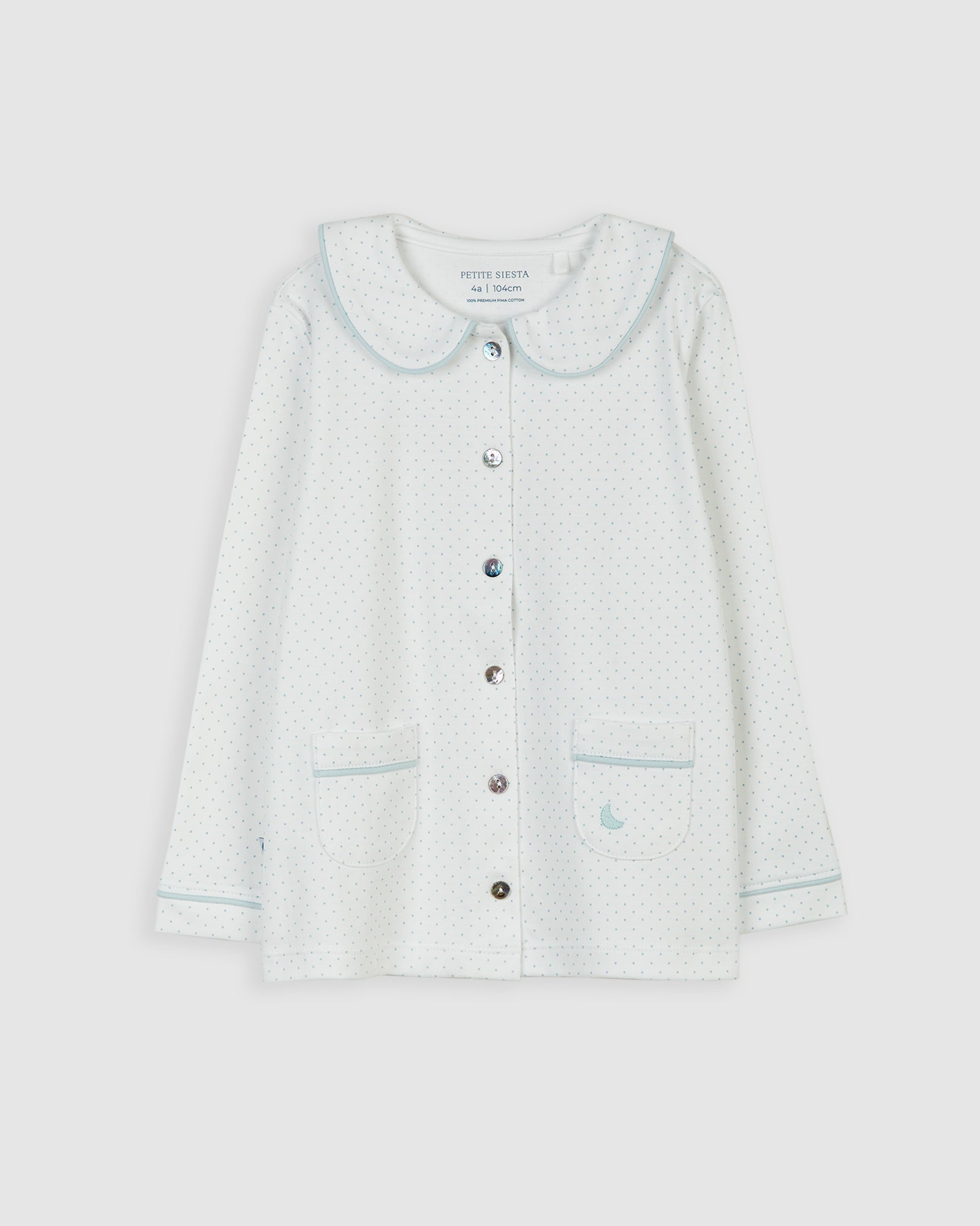 Pyjama chemise à pois bleus pour enfants