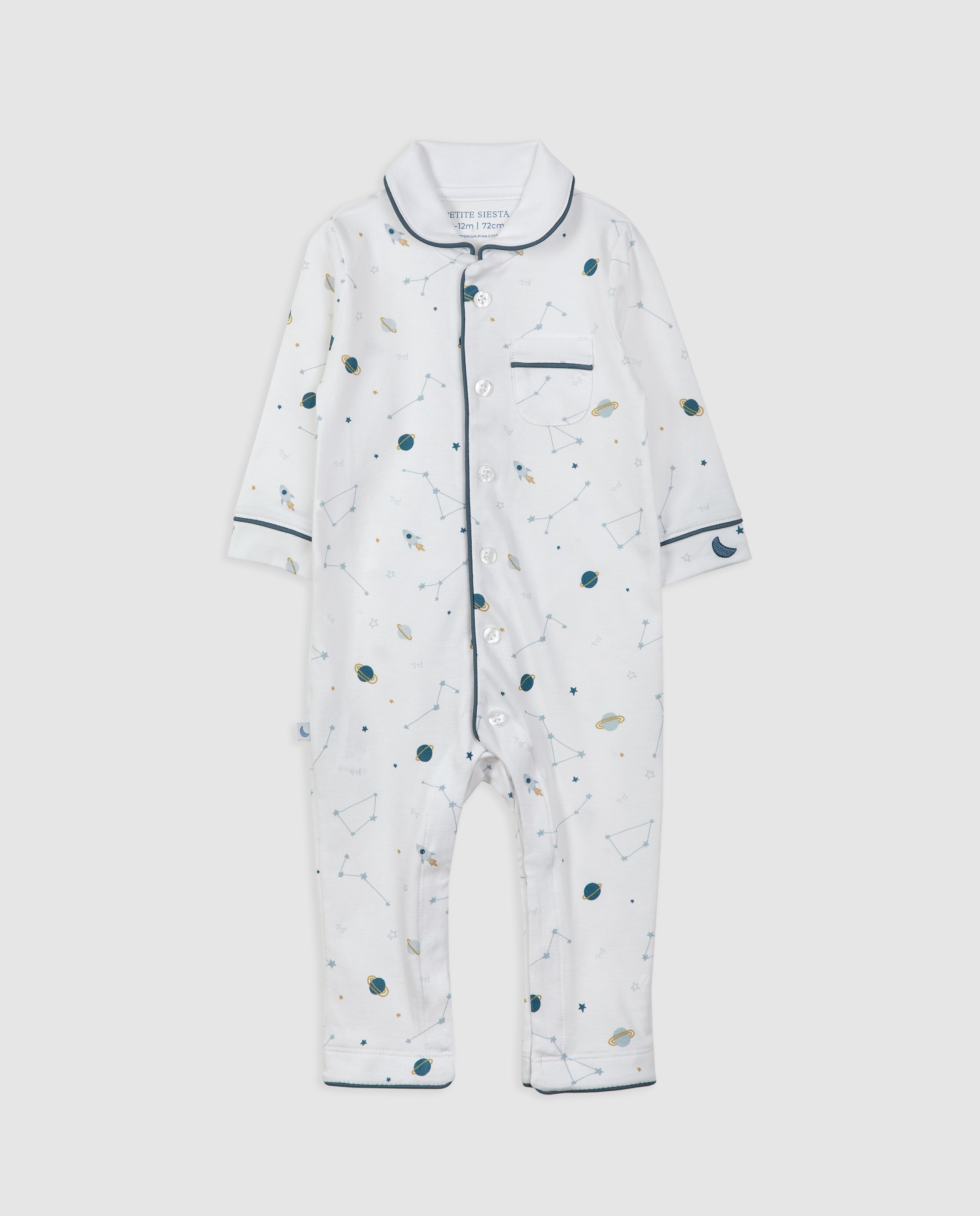 Grenouillère bébé bleue (sans pieds)