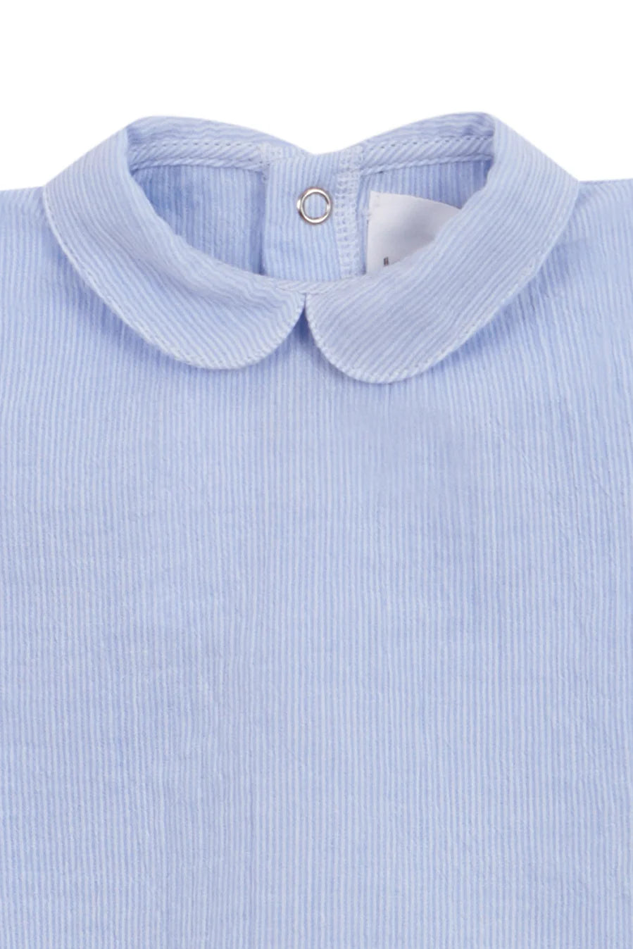 Camisa Cuello Bebé Bambula Rayas Azules Manga Corta