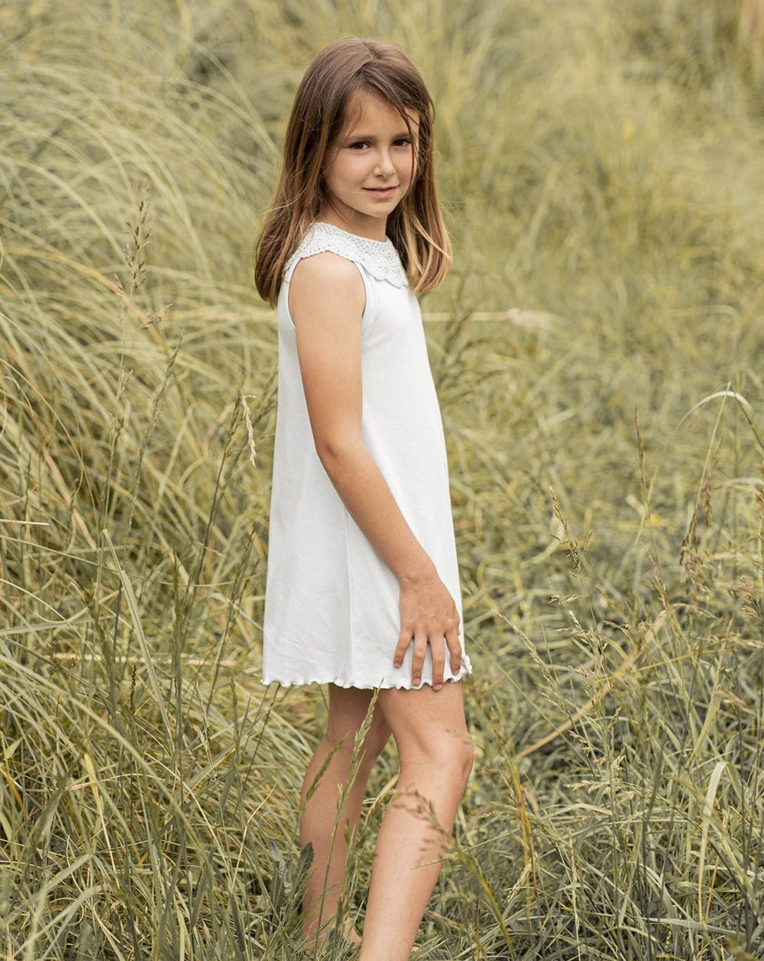 Chemise de nuit bleue en crochet pour enfant