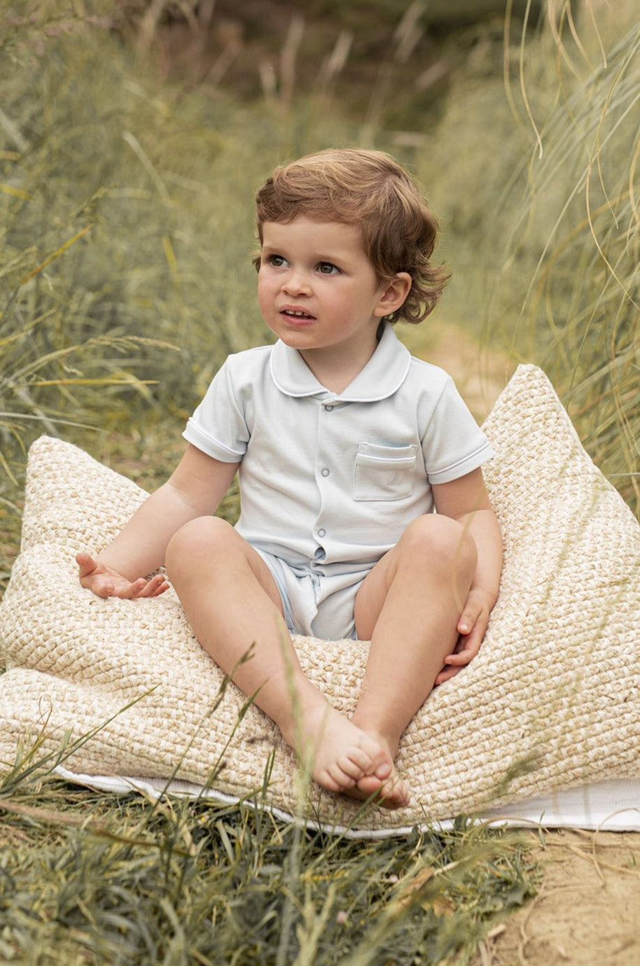 Short Blue Shirt Baby Pajamas