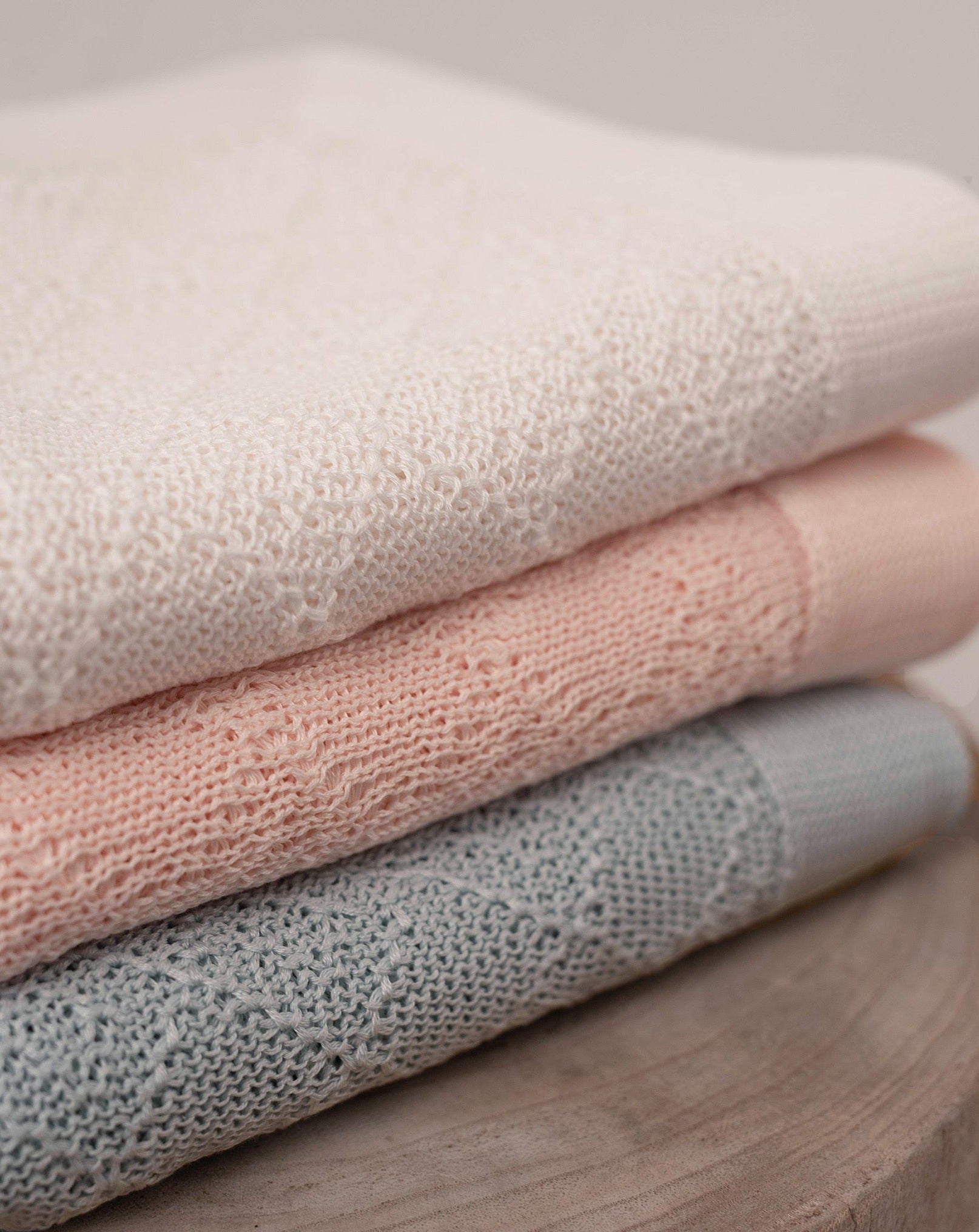 Blue Cotton Perlé Blanket