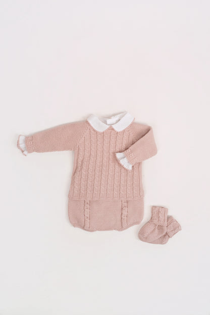 Set Punto Culote Trenzas Rosa