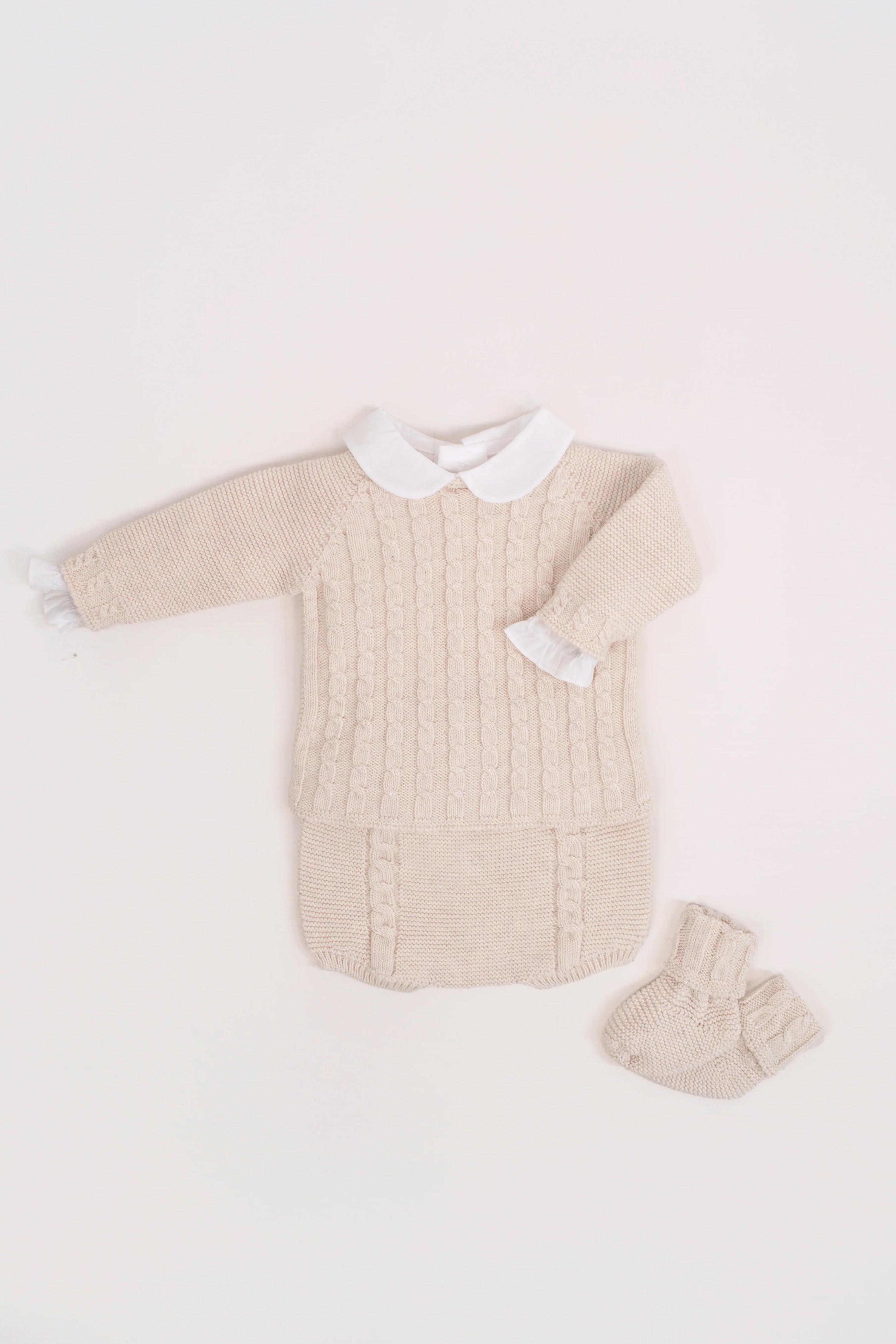 Set Punto Culote Trenzas Beige