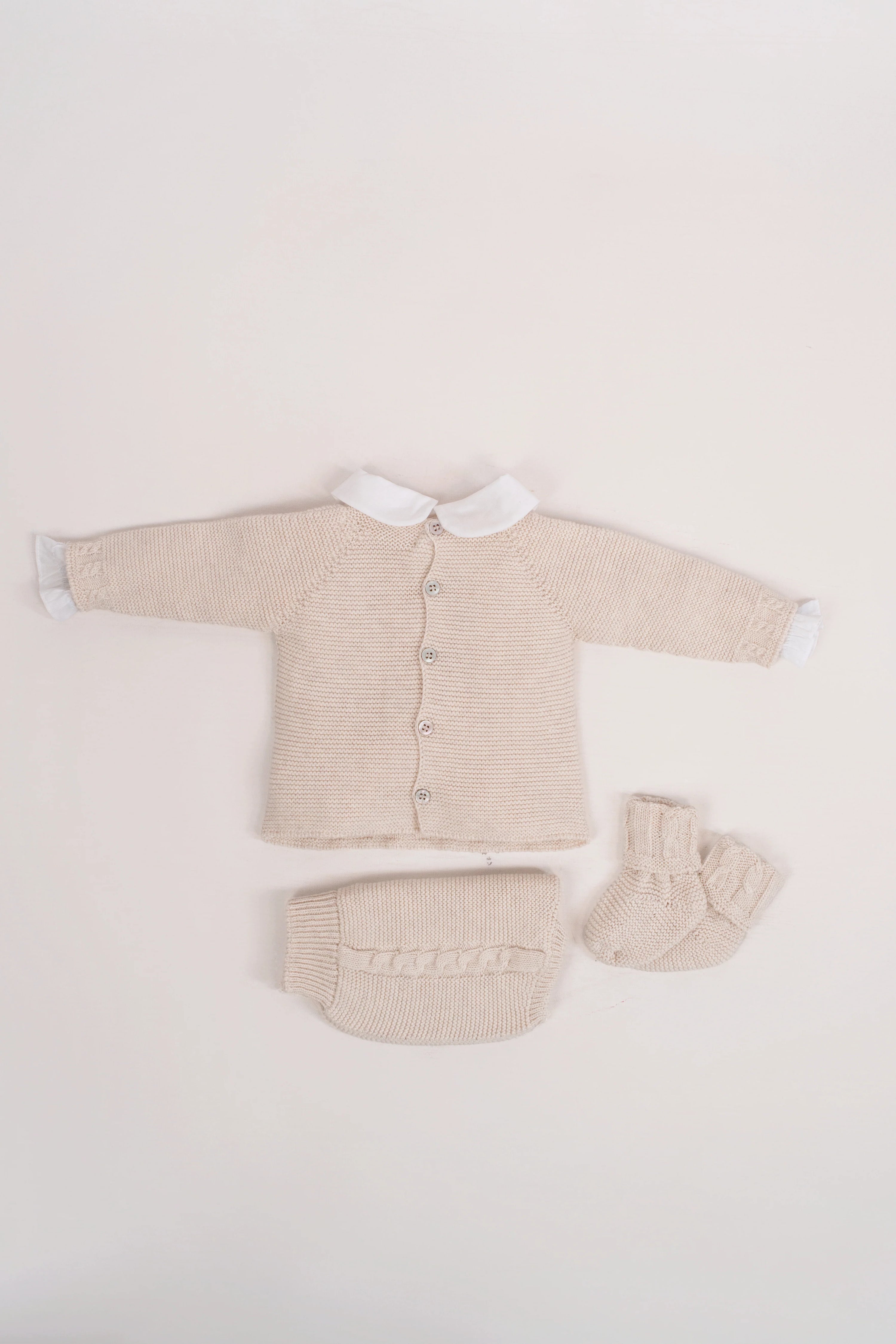 Set Punto Culote Trenzas Beige