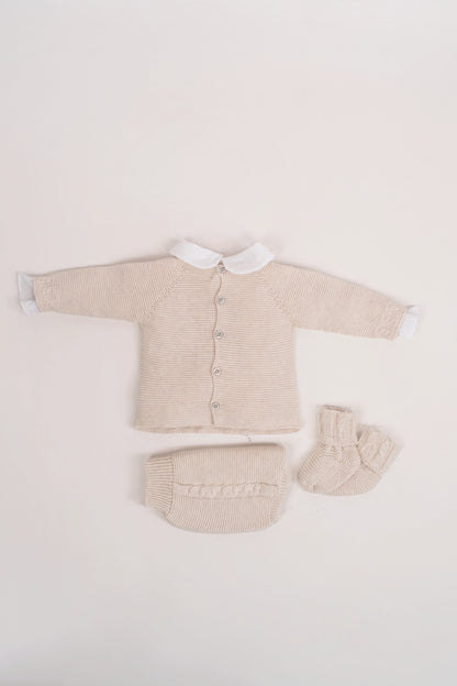 Set Punto Culote Trenzas Beige
