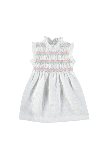 Vestido Blanco Smock Multicolor