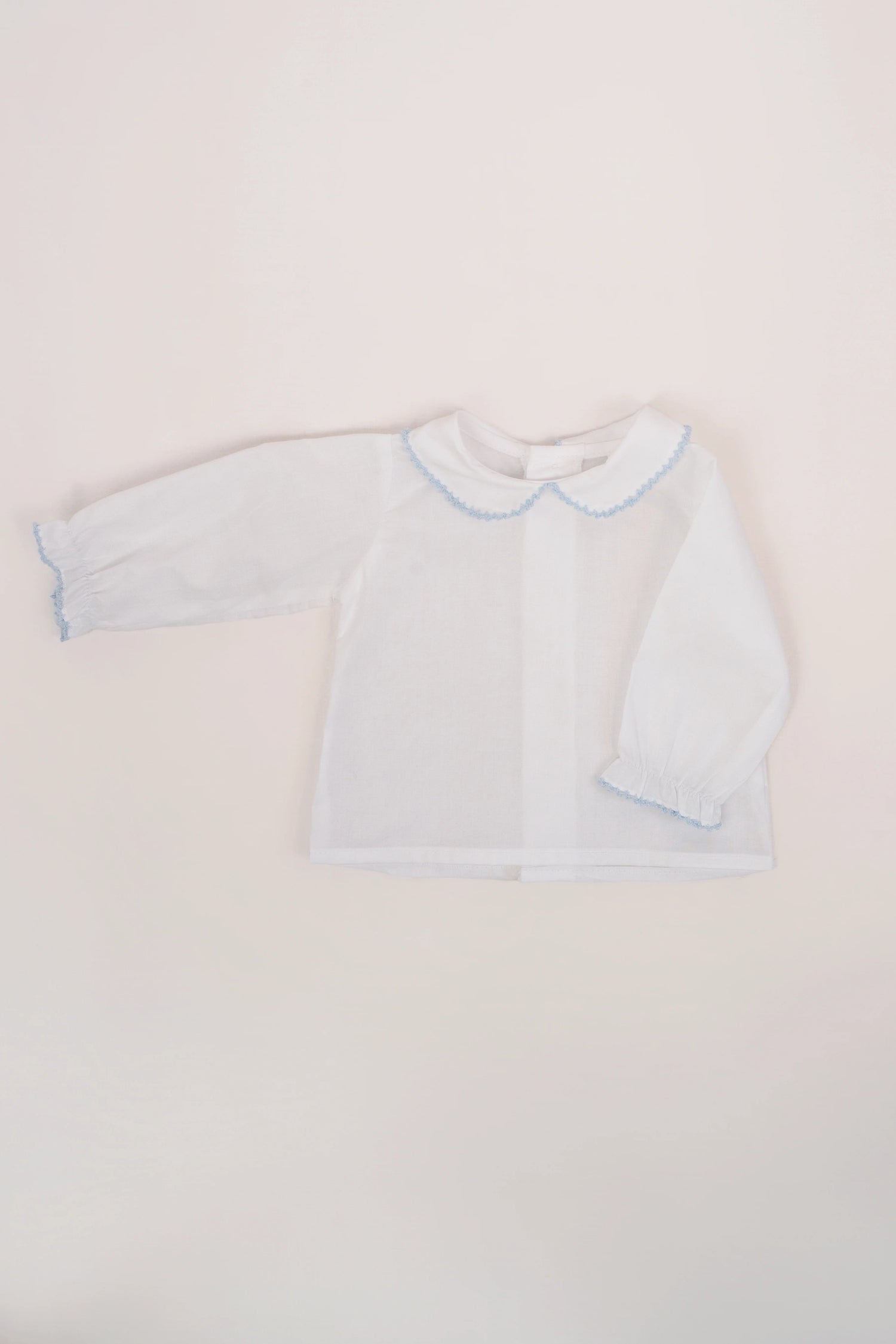 Camisa Batista Picotea Azul Manga Larga