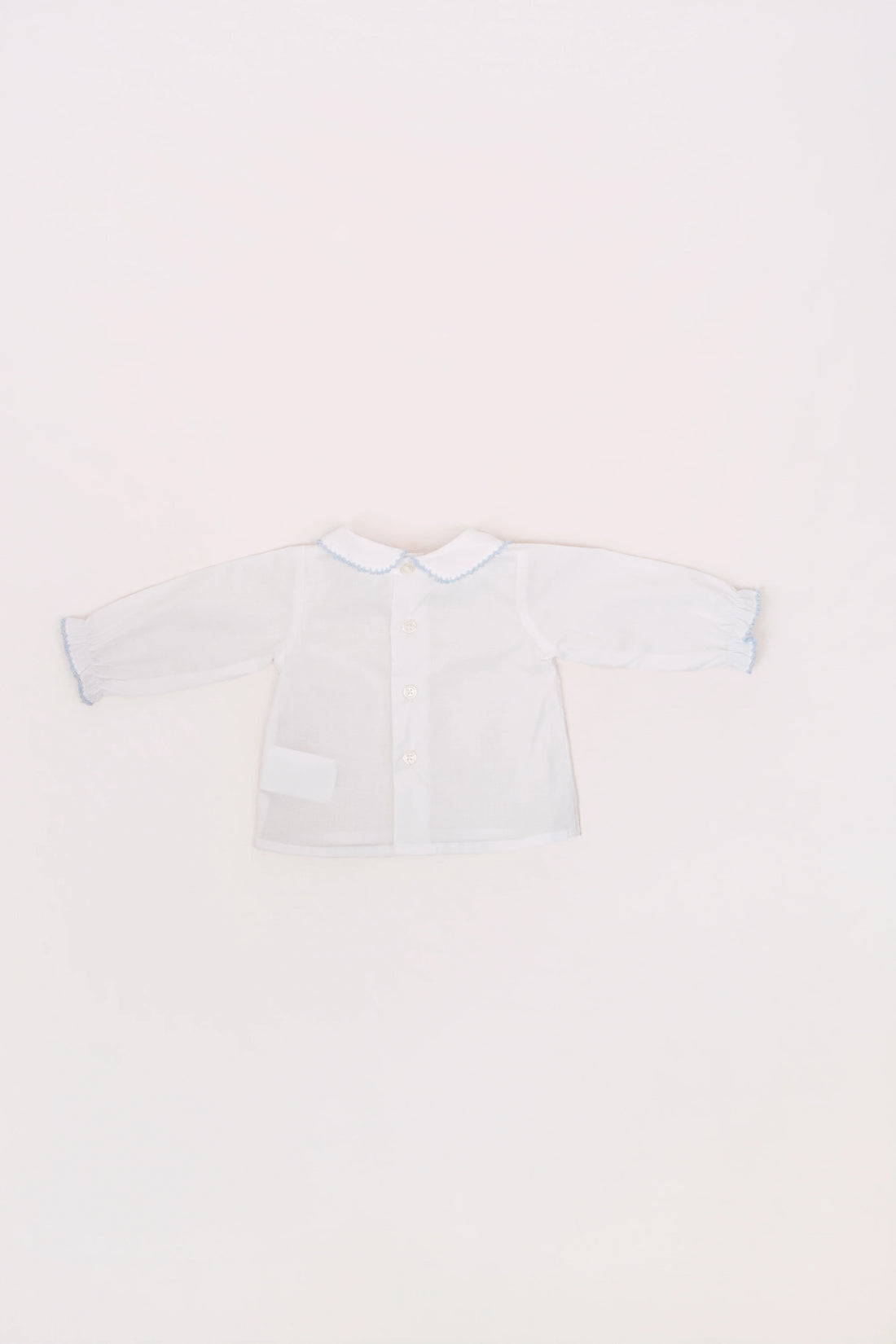 Camisa Batista Picotea Azul Manga Larga