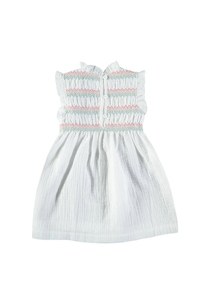 Vestido Blanco Smock Multicolor