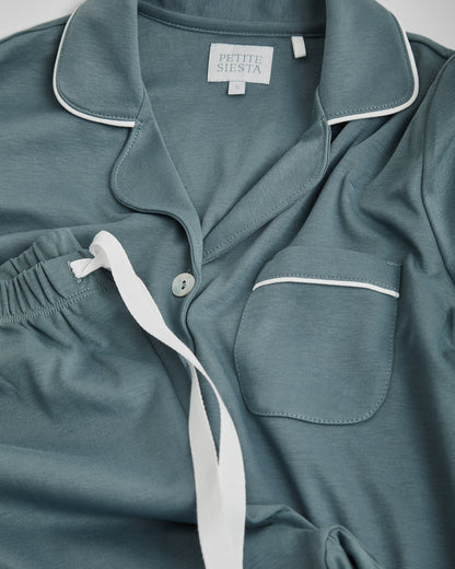 Pyjama chemise bleu foncé pour femme