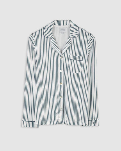 Pijama Mujer Camisero Rayas Deep Blue