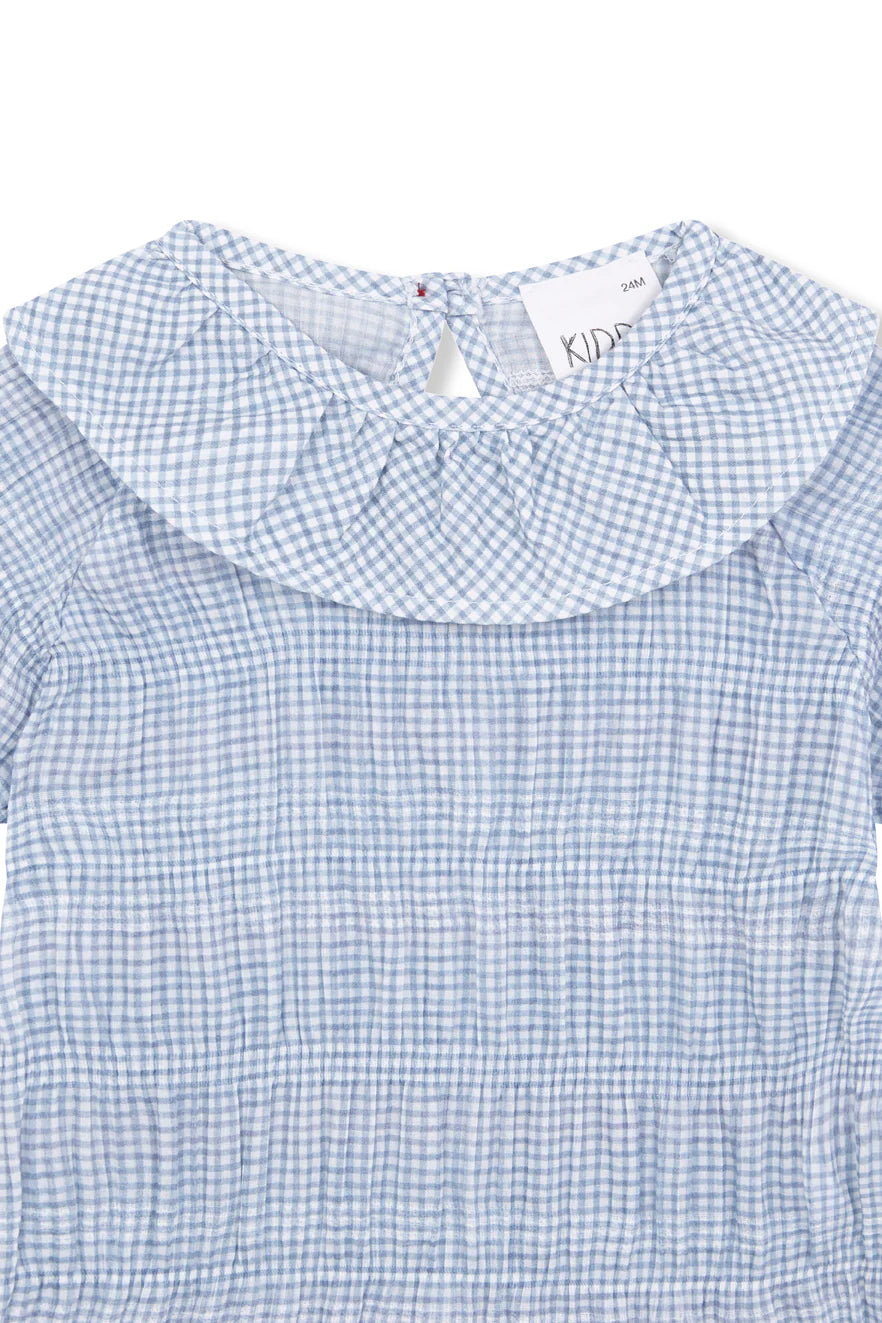 Blue Vichy Smock Blouse