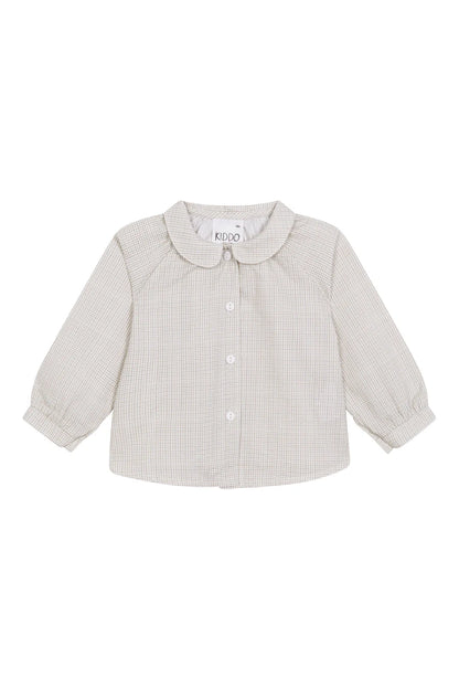 Camisa Cuello Bebé Vichy Beige