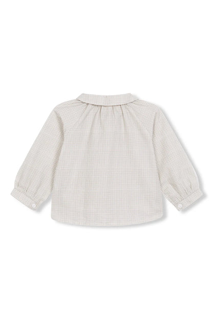 Camisa Cuello Bebé Vichy Beige