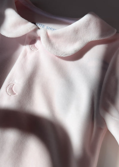 Pijama Bebé Velour Rosa