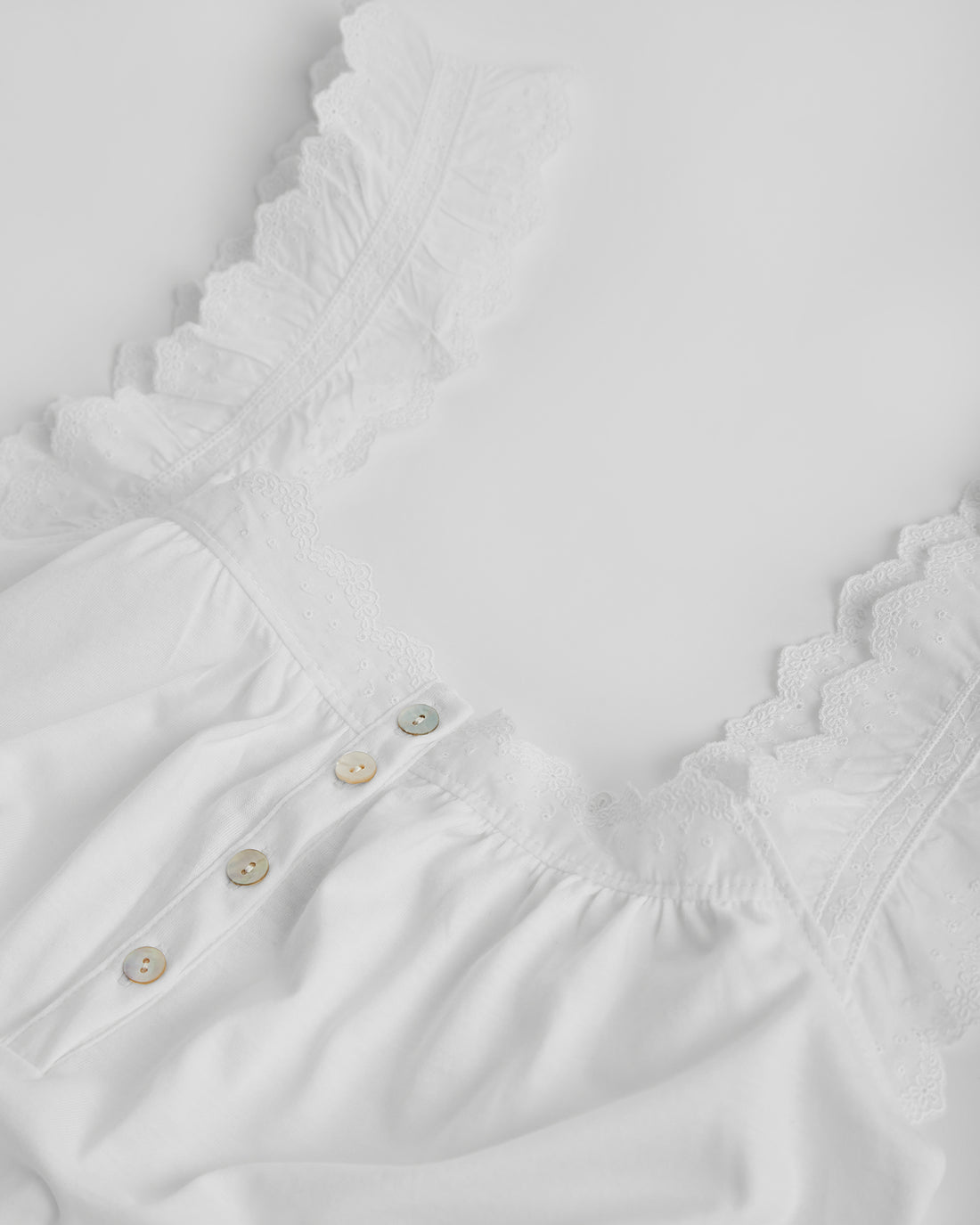 Camisón Mujer Tira Bordada Blanco