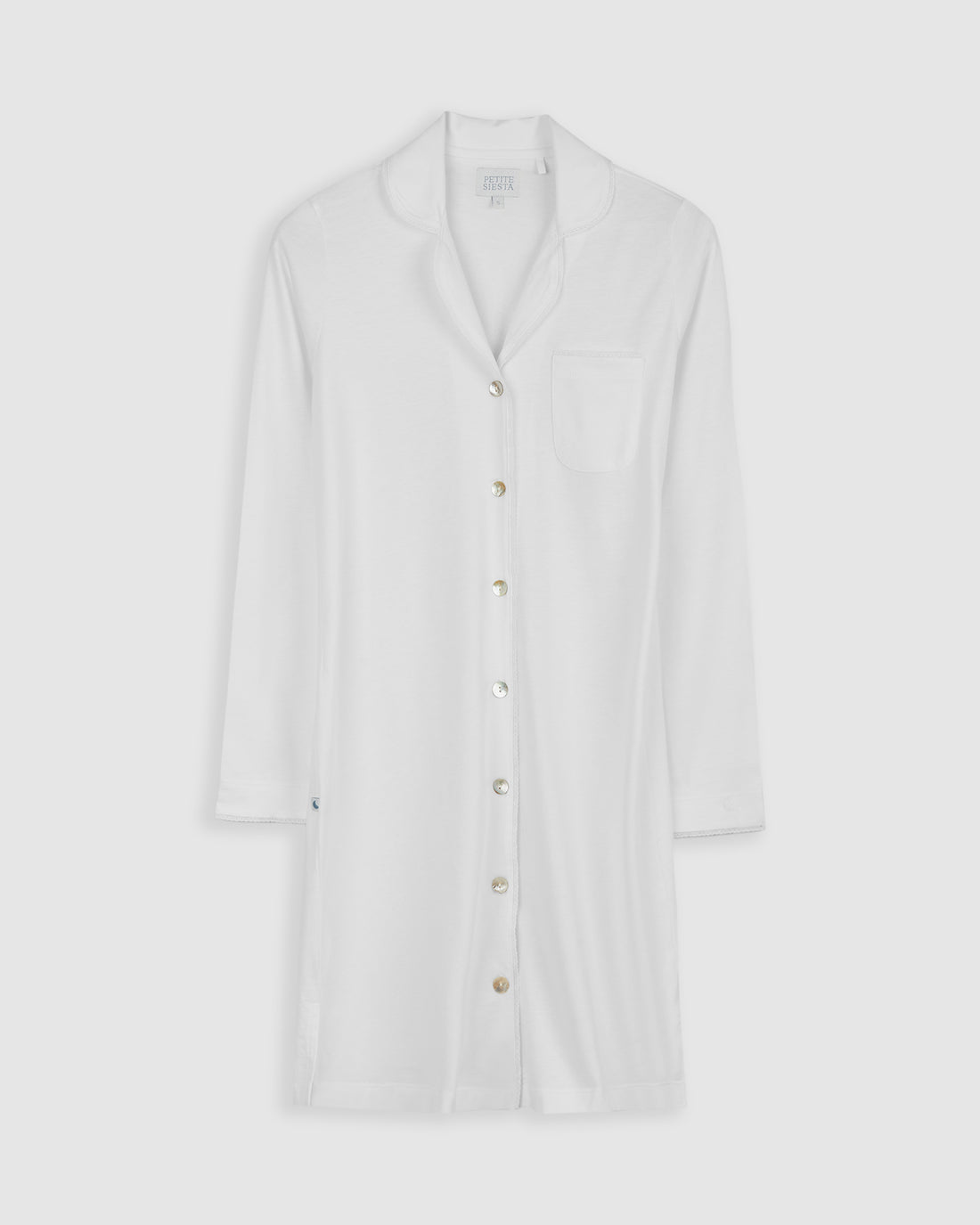 Camisón Mujer Camisero Blanco Tira Bordada