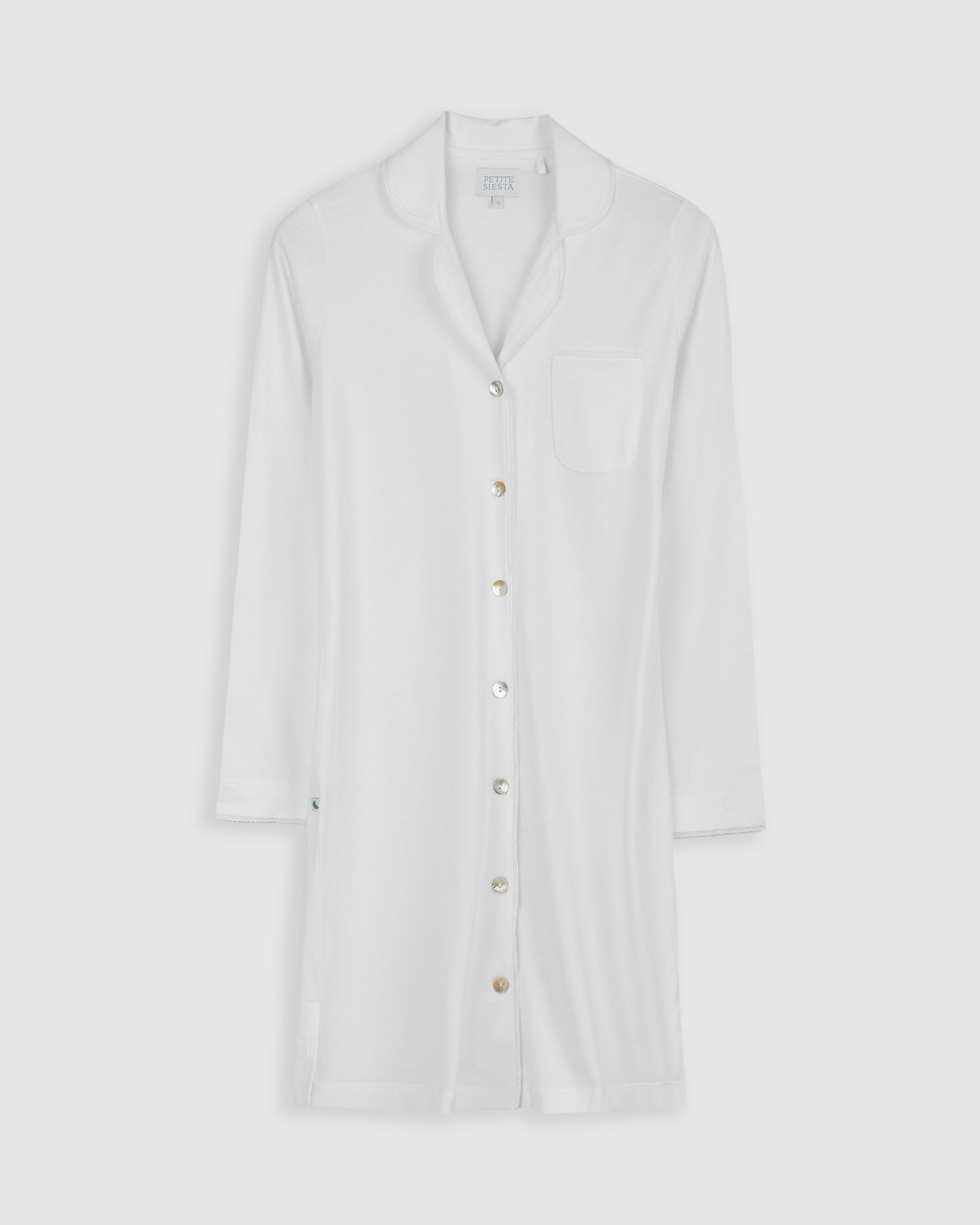 Camisón Mujer Camisero Blanco Tira Bordada