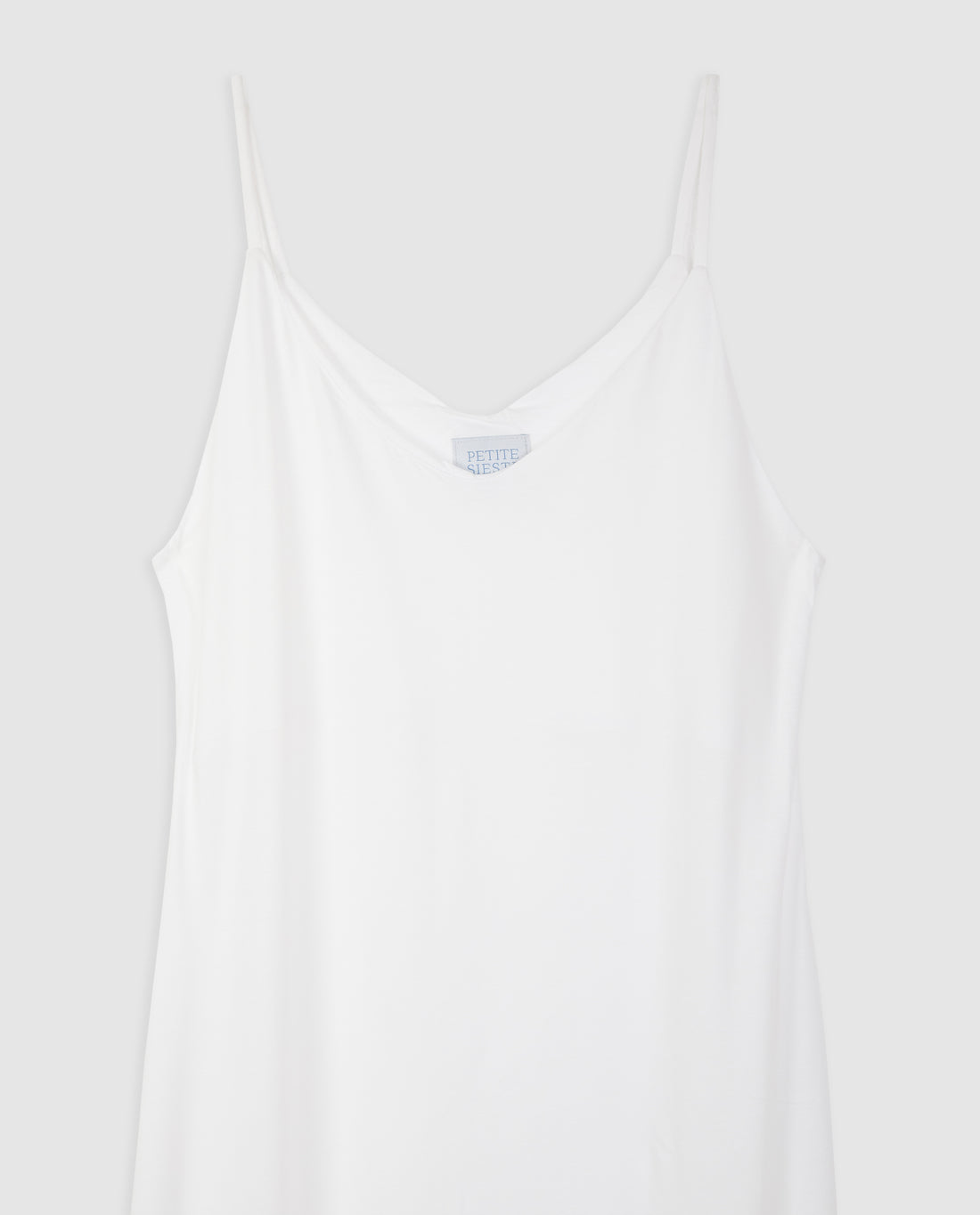 Chemise de nuit longue blanche à bretelles pour femme