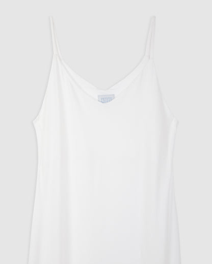 Chemise de nuit longue blanche à bretelles pour femme