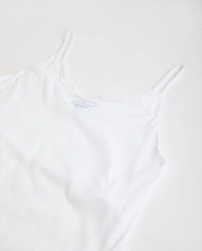 Chemise de nuit longue blanche à bretelles pour femme
