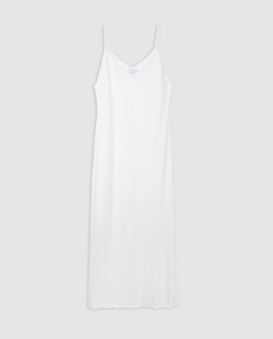 Chemise de nuit longue blanche à bretelles pour femme