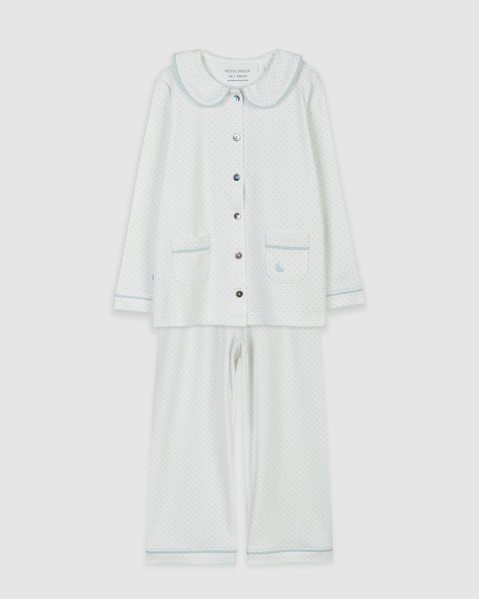 Pyjama chemise à pois bleus pour enfants