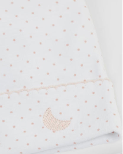 Bonnet bébé à pois roses